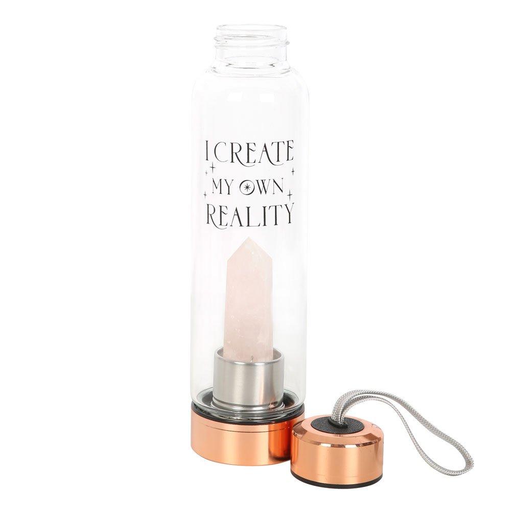 Clear - Something Different - Rose Quartz Create My Own Reality Glass Water Bott - 3