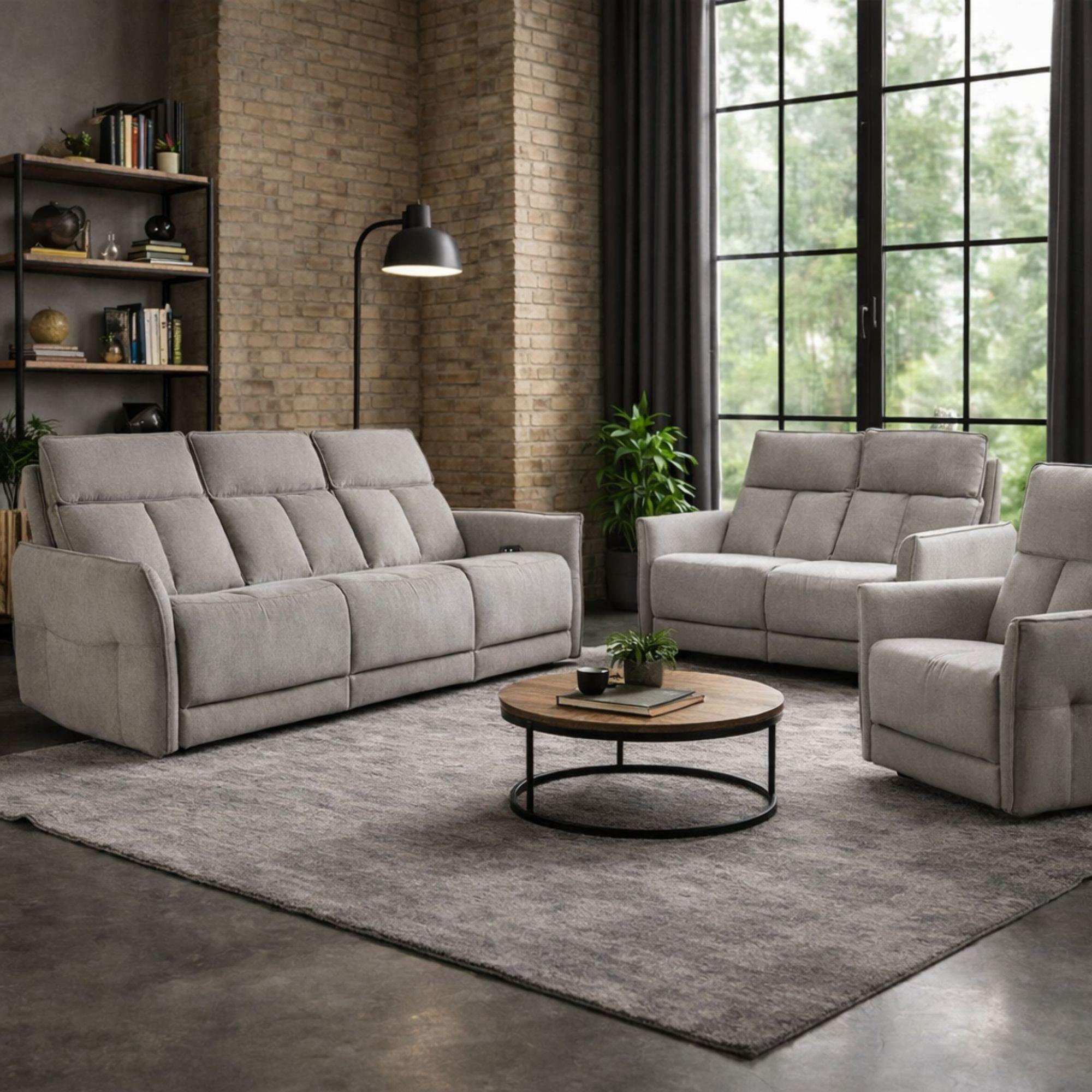 Grayson Fabric Upholstered Power Recliner 3 + 2 +