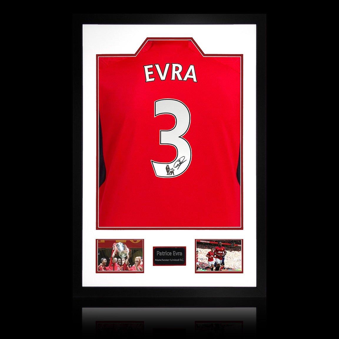 The Fan Cave  Patrice Evra Signed Manchester United Home Shirt - Red - 850mm x 60