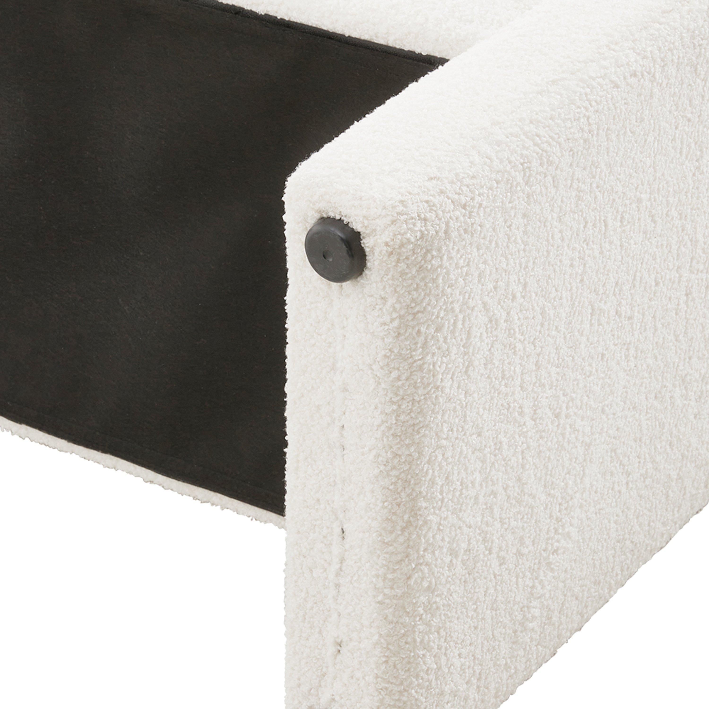 White - Kabinet UK - Entryway Upholstered H-Shaped Bench White - 11