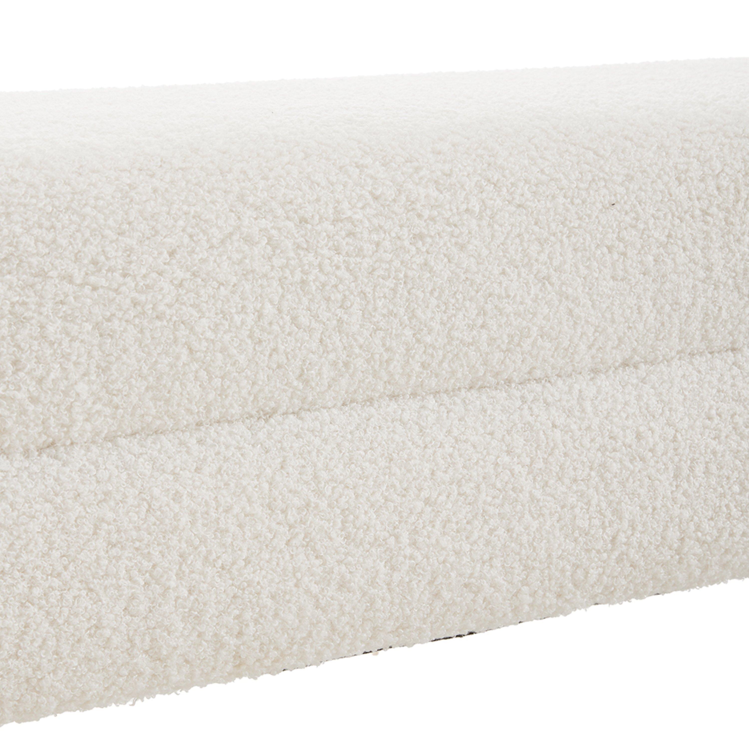 White - Kabinet UK - Entryway Upholstered H-Shaped Bench White - 10