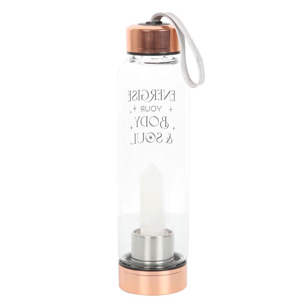 Gold & Rose Gol - Something Different - Clear Quartz Body and Soul Glass Water Bottle - 5