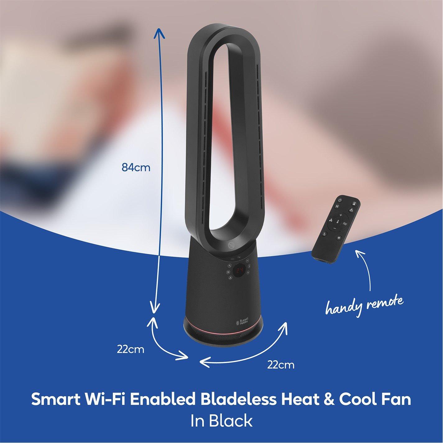 Black - Russell Hobbs - RHBHC2030B-SMT Smart Bladeless Heat & Cool Fan - 2