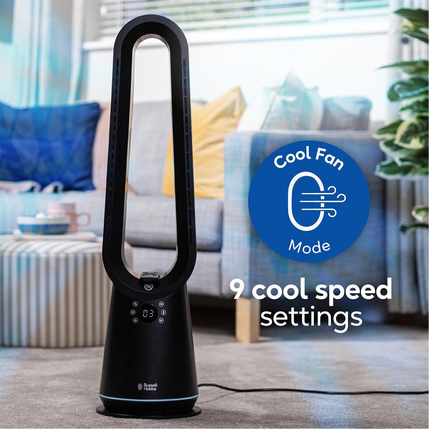 Black - Russell Hobbs - RHBHC2030B-SMT Smart Bladeless Heat & Cool Fan - 6