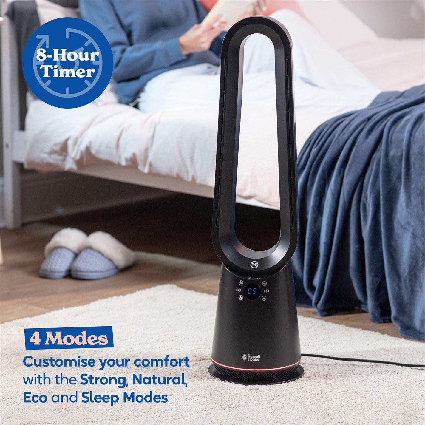 Black - Russell Hobbs - RHBHC2030B-SMT Smart Bladeless Heat & Cool Fan - 7