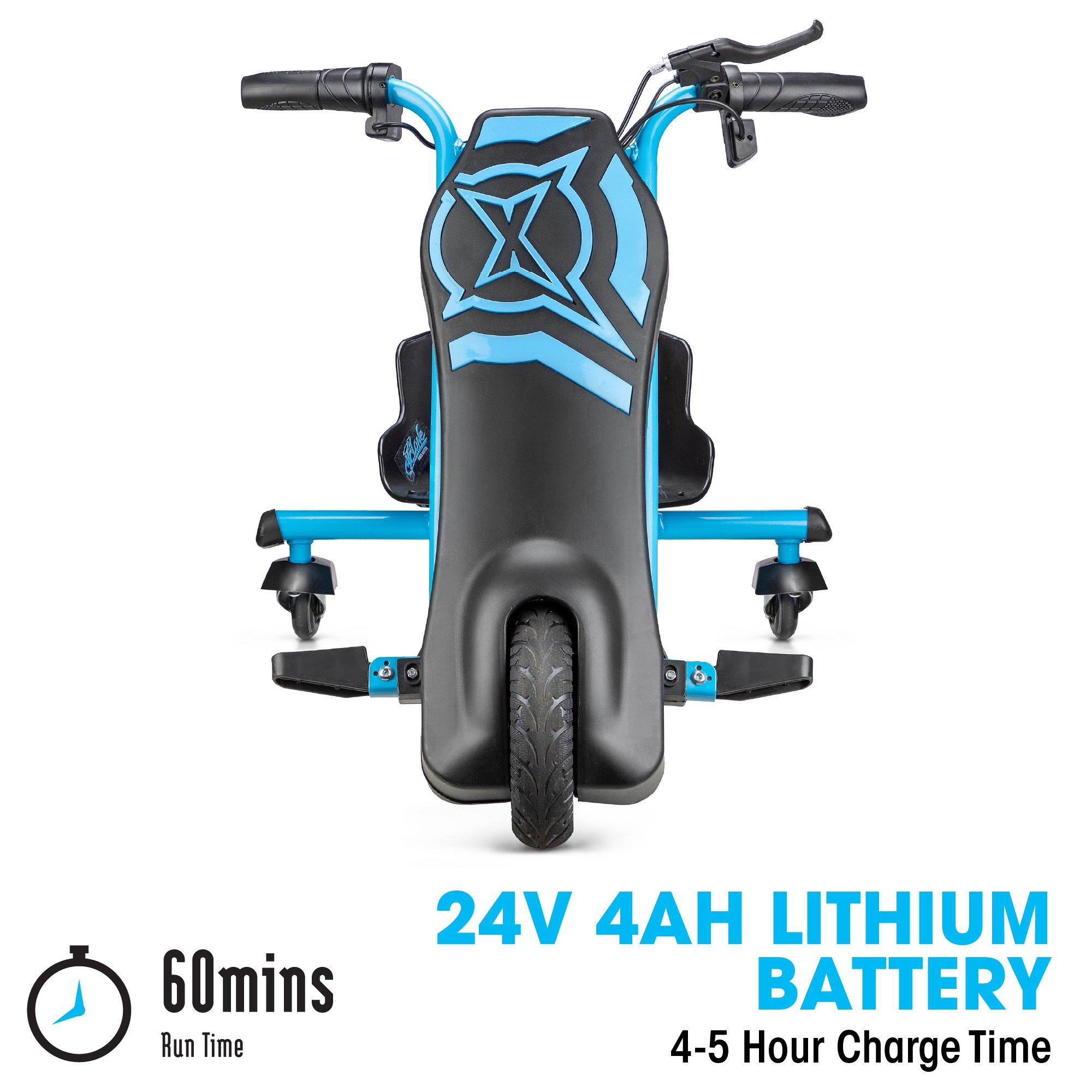 Blue - Xootz - Cyclone Drift Trike Electric Go Kart 24V - 6