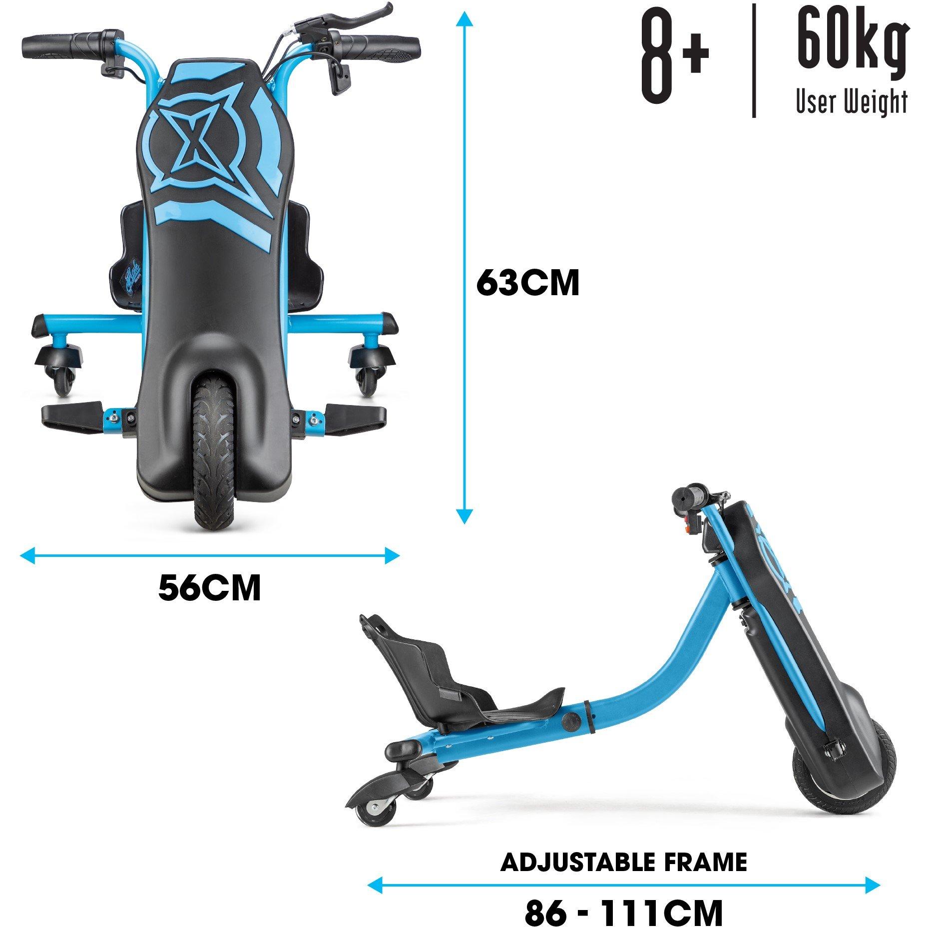 Blue - Xootz - Cyclone Drift Trike Electric Go Kart 24V - 7