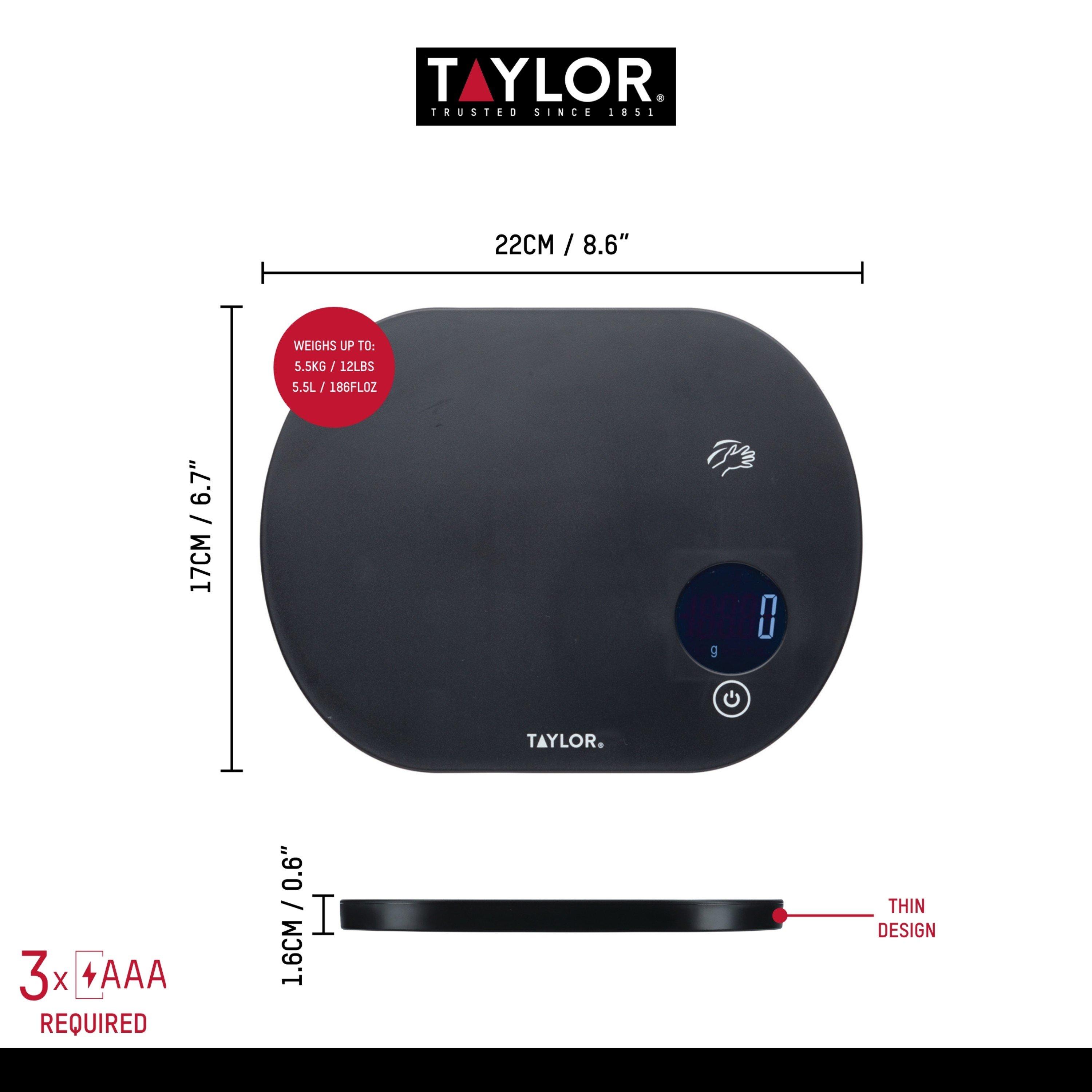 Black - Taylor - Taylor Pro Touchless Tare Digital Kitchen Scale - 4