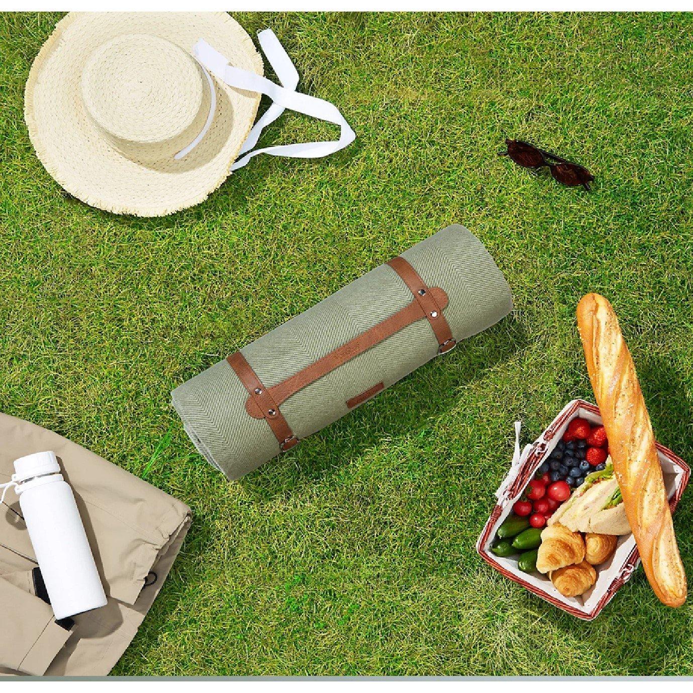 Green - VonHaus - Waterproof Picnic Blanket - Large - 7