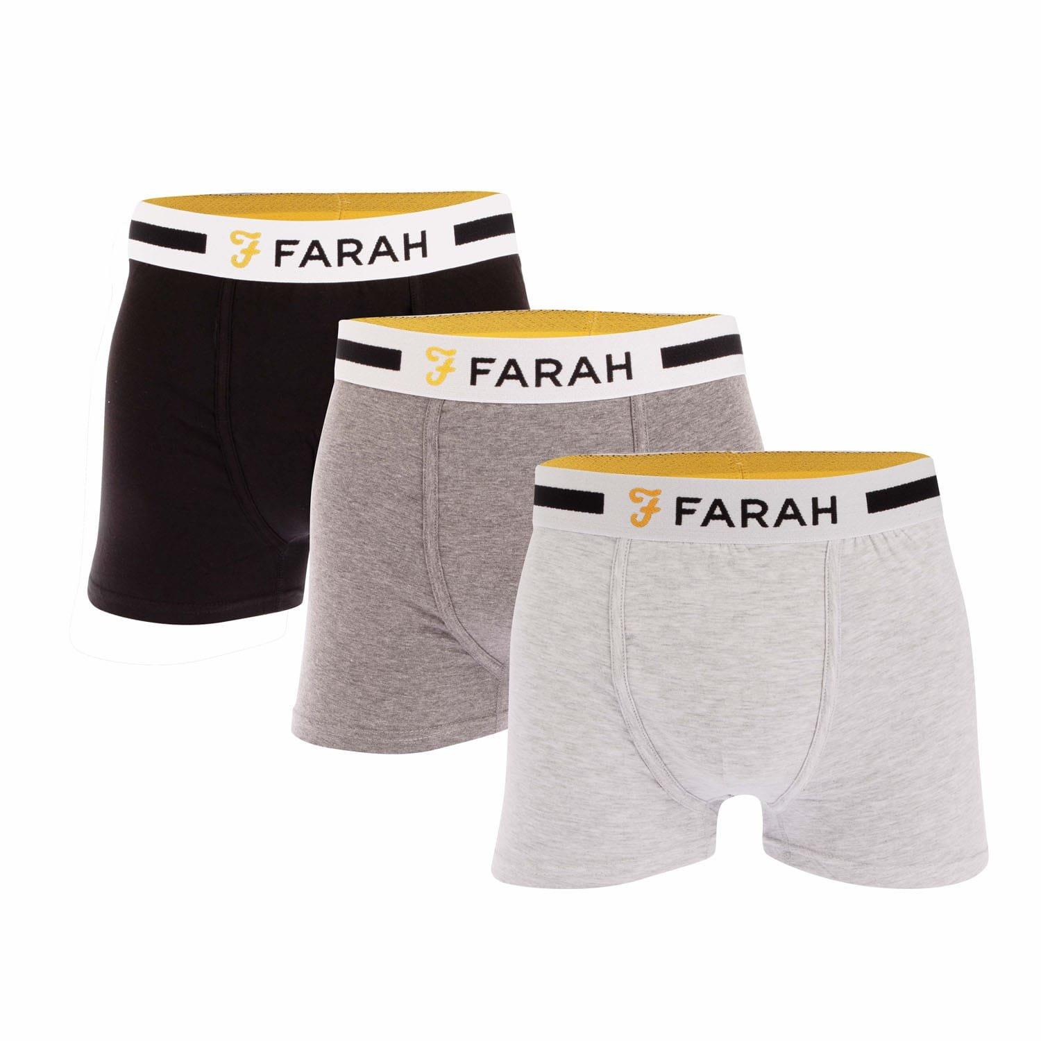 Grey - Farah - Yeri 3 Pack Boxer Shorts