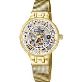 Festina Ladies Festina Skeleton Gold Watch F20580 1