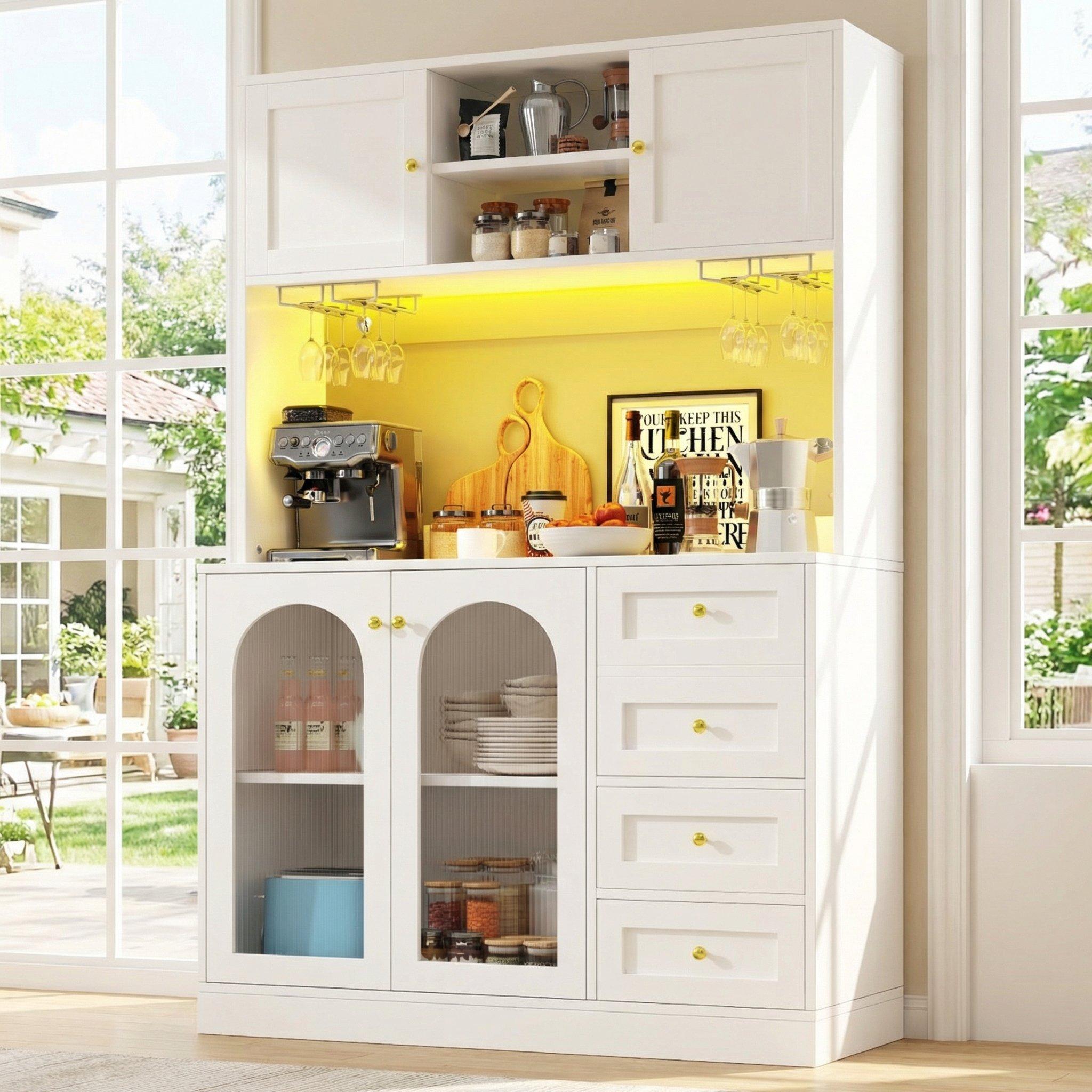 White - Urban Meuble - Buffet Cabinet Farmhouse Fluted Glass - 2