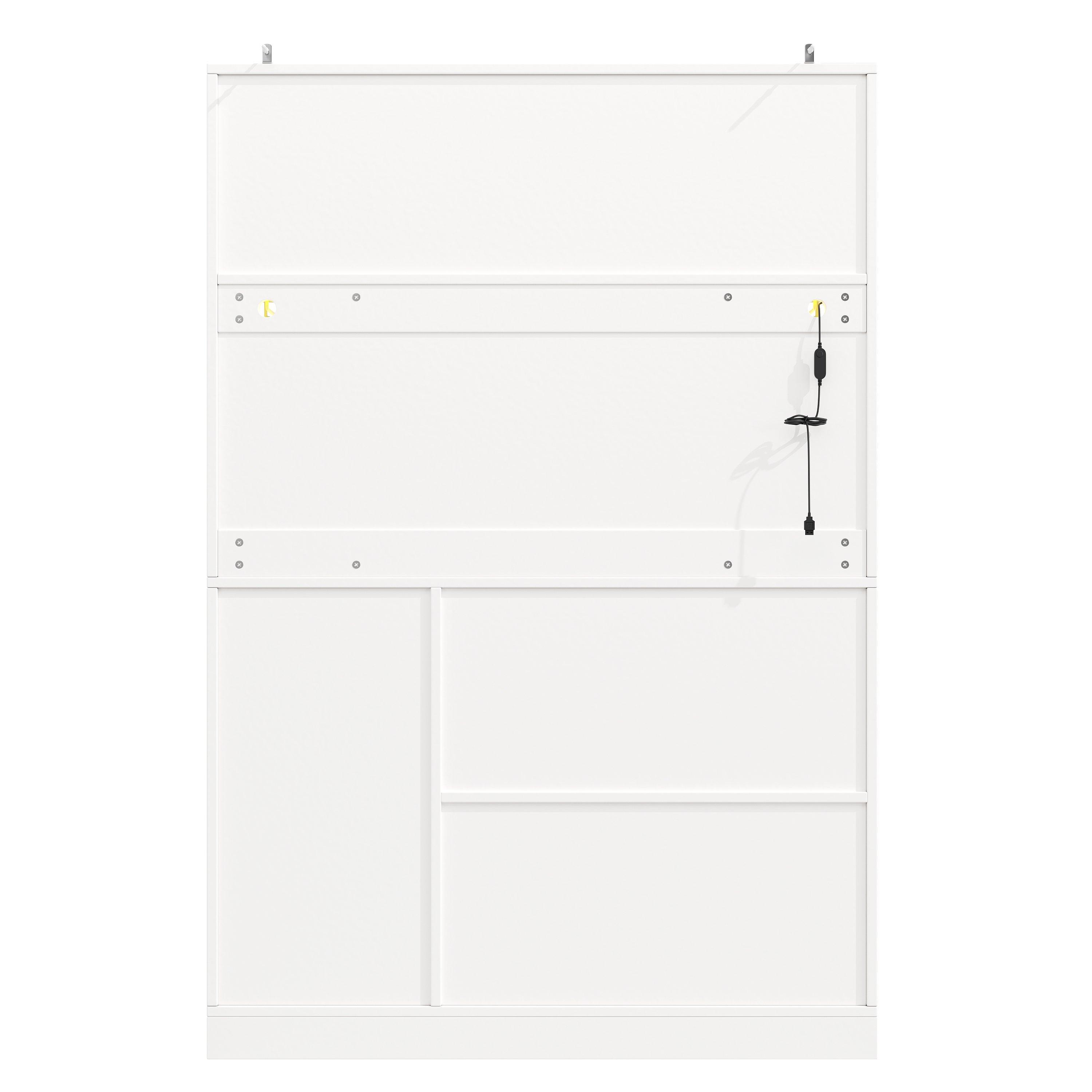 White - Urban Meuble - Buffet Cabinet Farmhouse Fluted Glass - 12