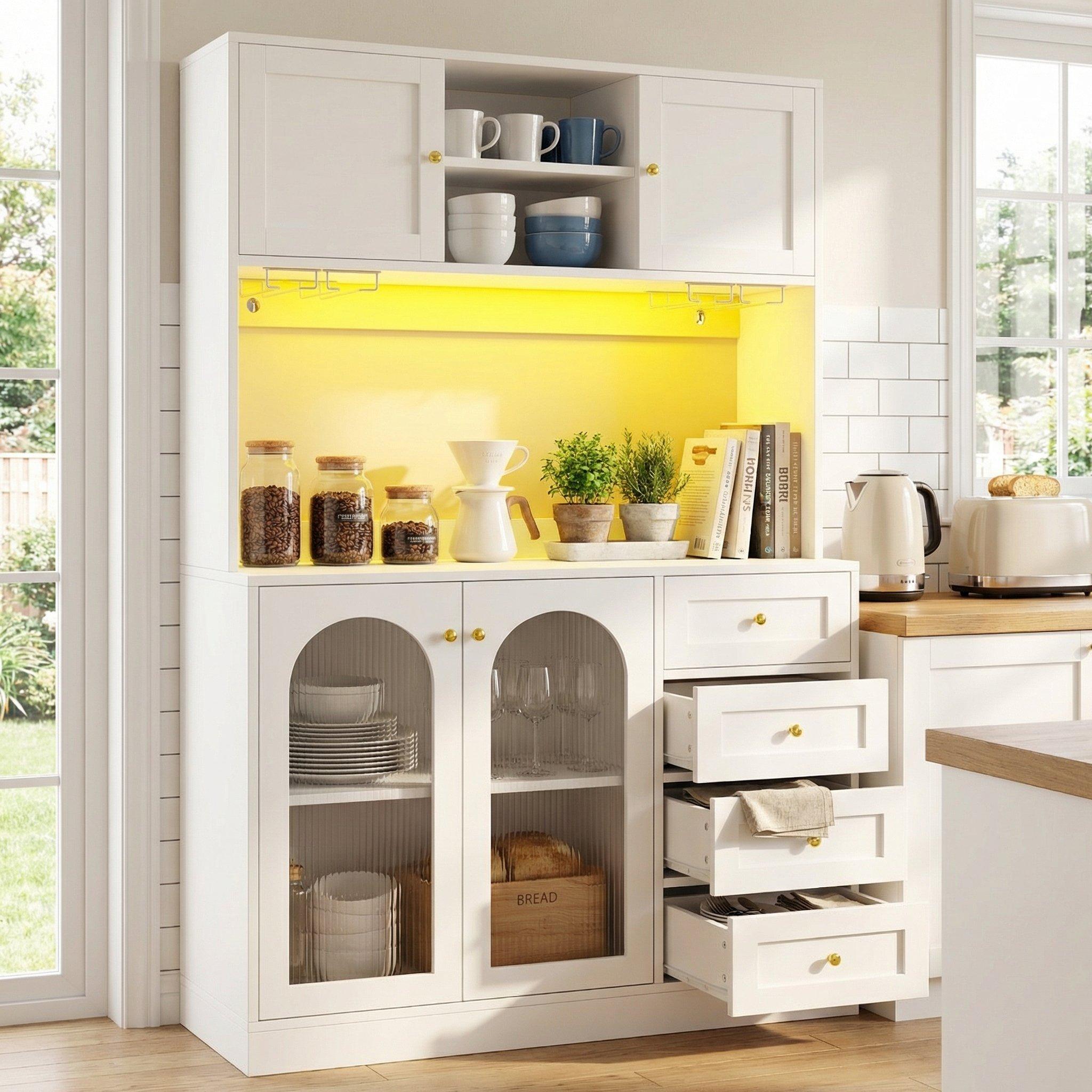 White - Urban Meuble - Buffet Cabinet Farmhouse Fluted Glass - 3