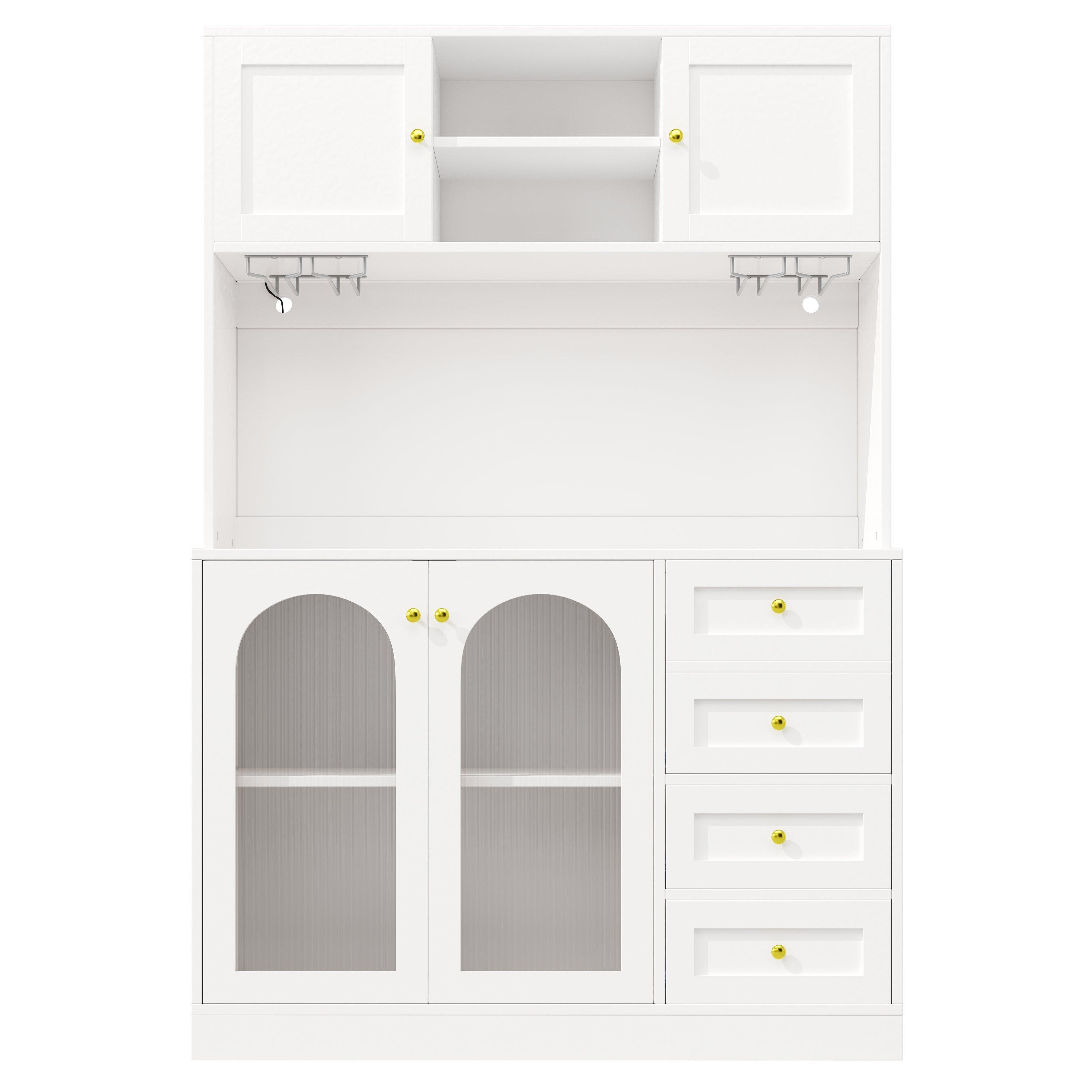 White - Urban Meuble - Buffet Cabinet Farmhouse Fluted Glass - 5