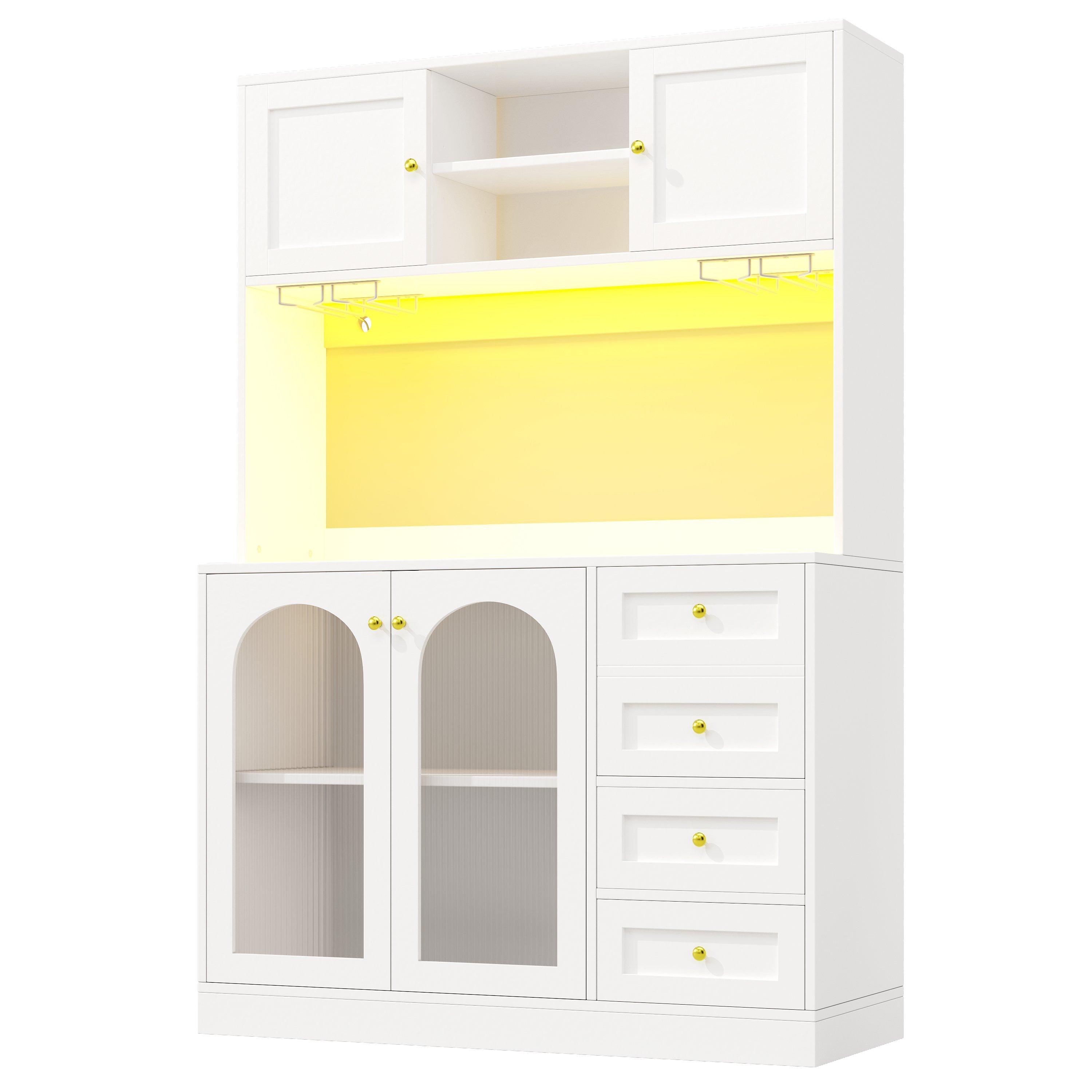 White - Urban Meuble - Buffet Cabinet Farmhouse Fluted Glass - 9