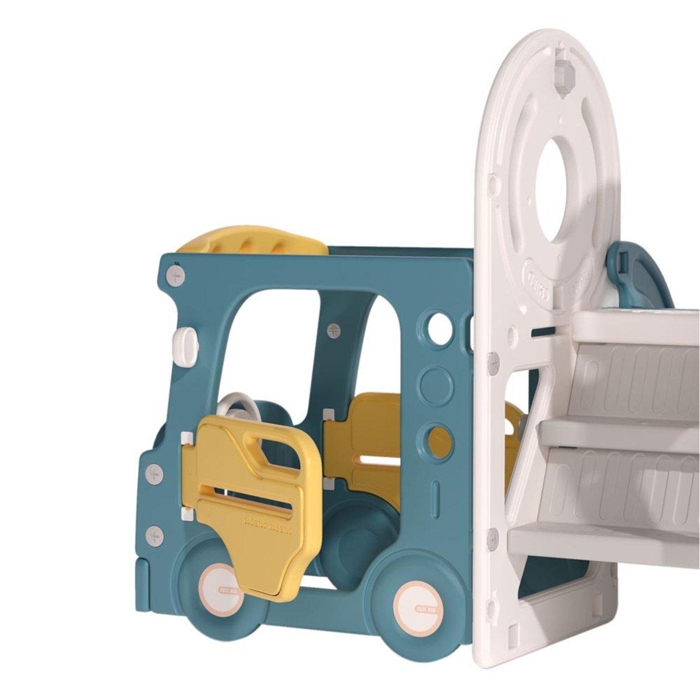 Yellow - KIDKID - 3-in-1 Kids Swing and Slide Playset, Yellow & Blue - 5