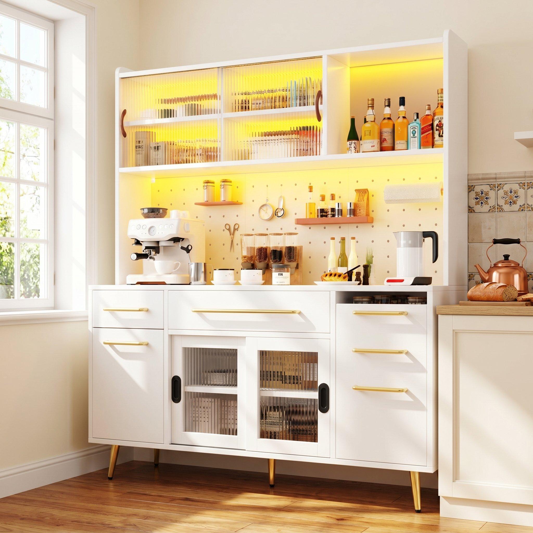 White - Urban Meuble - Modern LED Buffet Storage Cabinet - 2