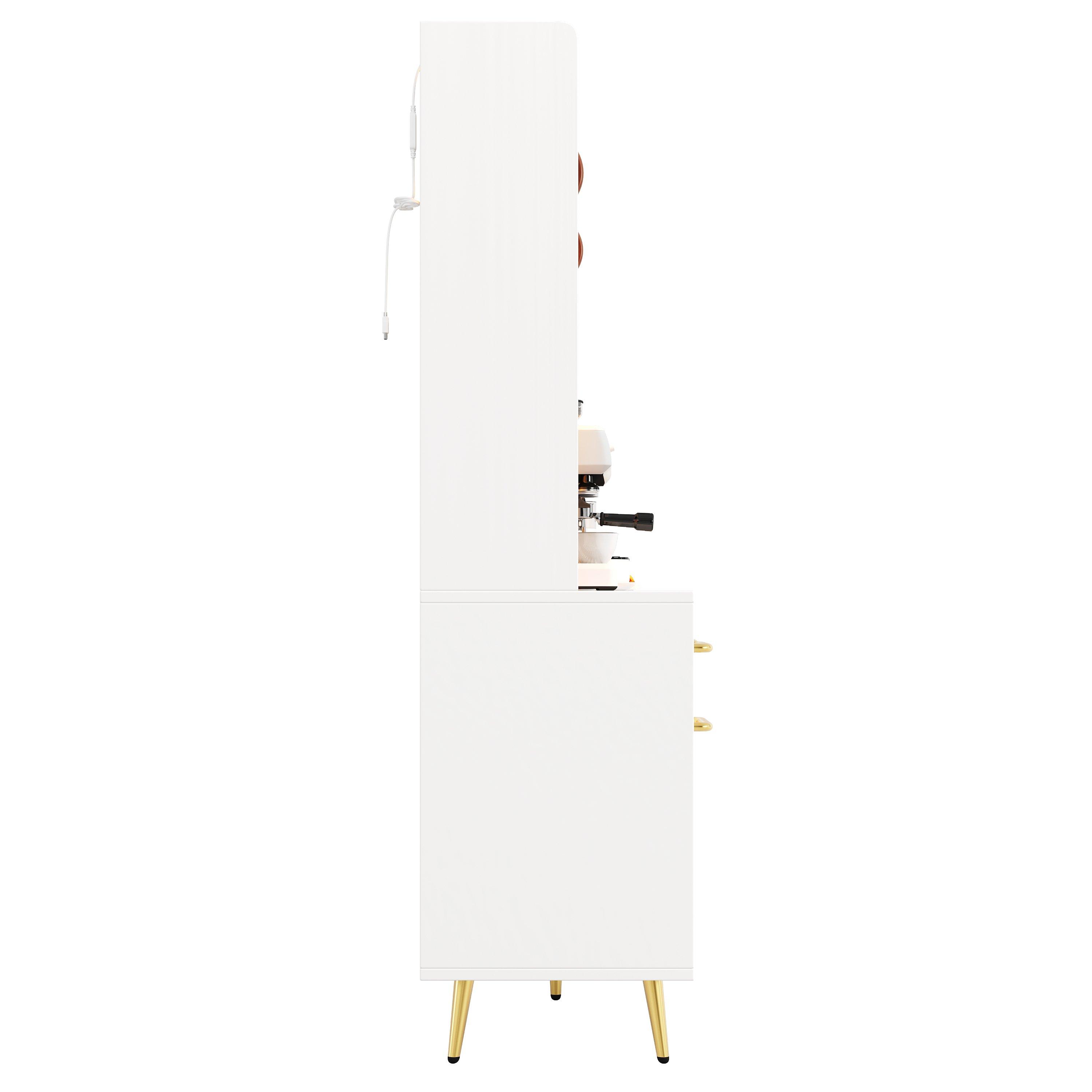 White - Urban Meuble - Modern LED Buffet Storage Cabinet - 13