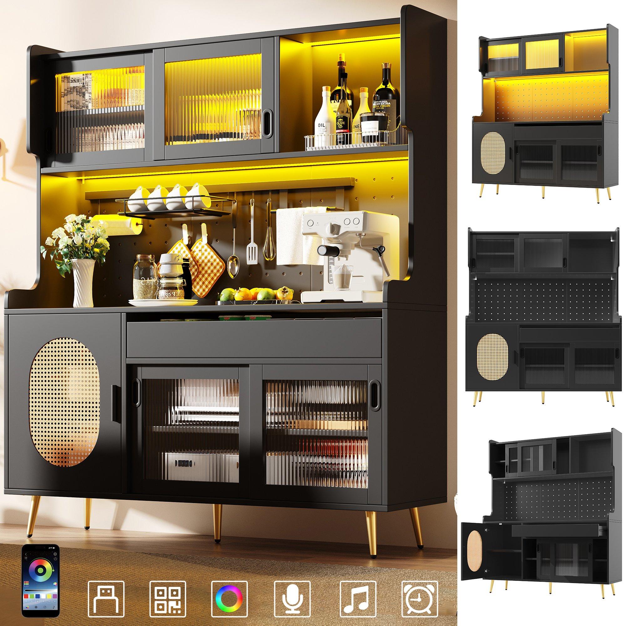 Black - Urban Meuble - Buffet Storage Cabinet Country Style - 13