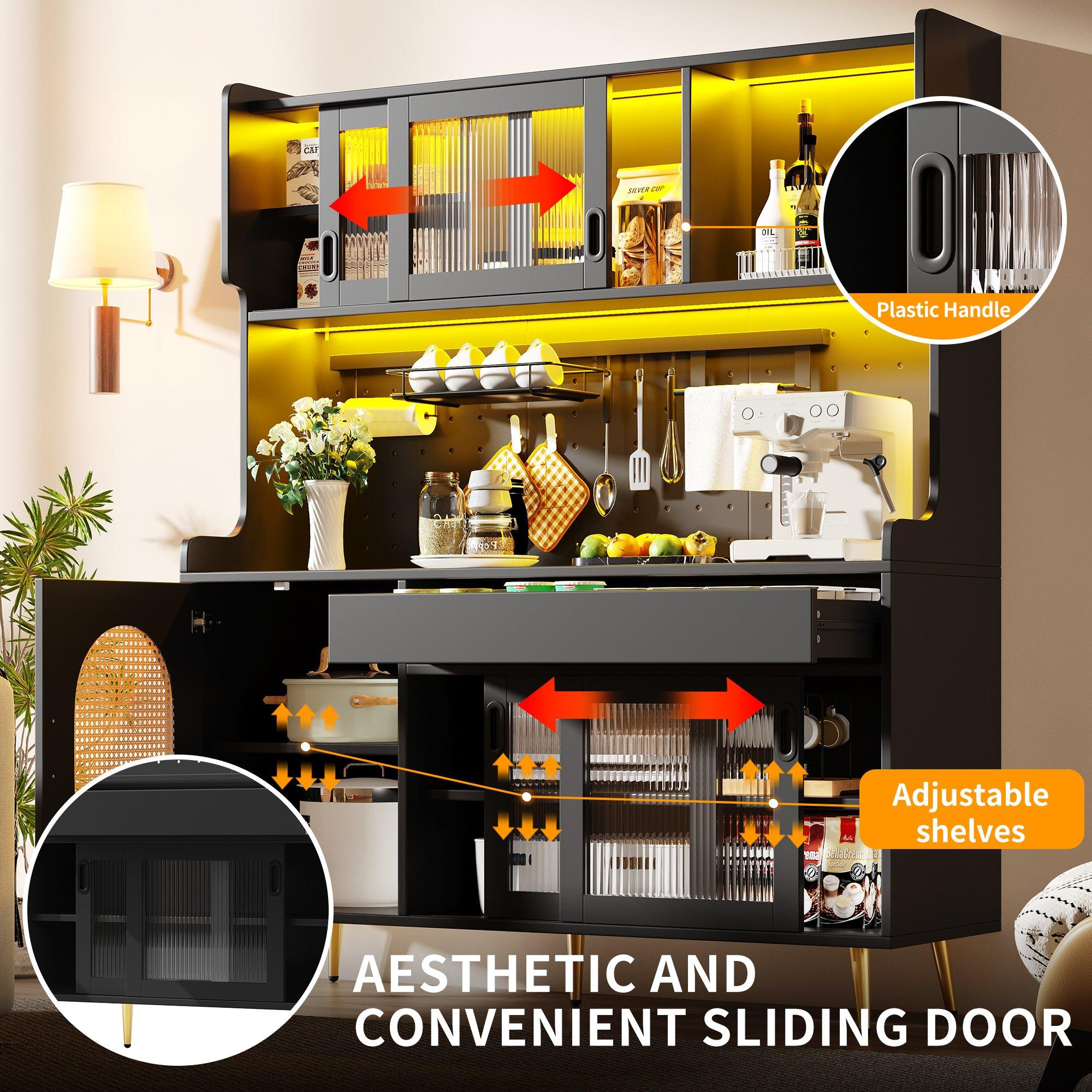 Black - Urban Meuble - Buffet Storage Cabinet Country Style - 14