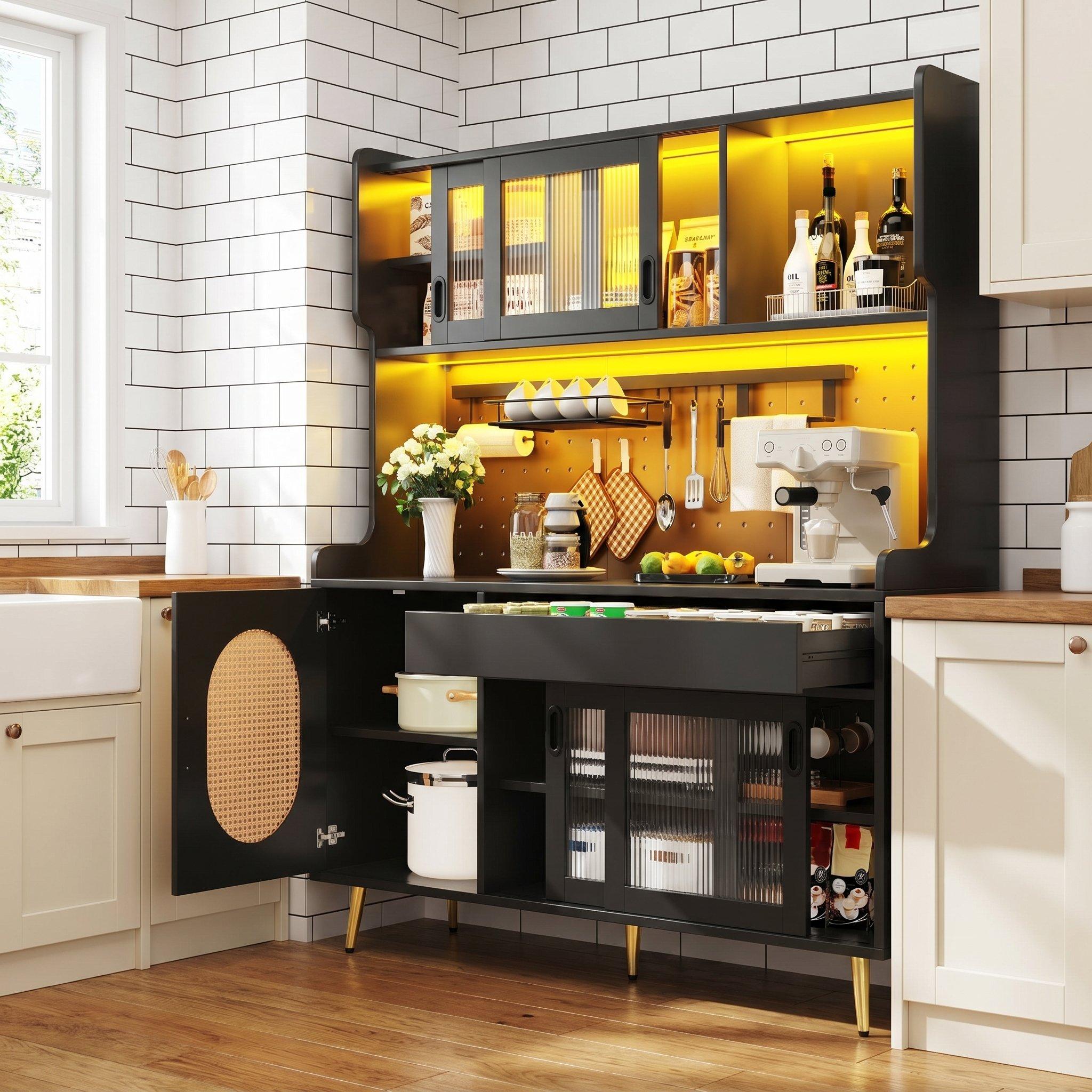 Black - Urban Meuble - Buffet Storage Cabinet Country Style - 3