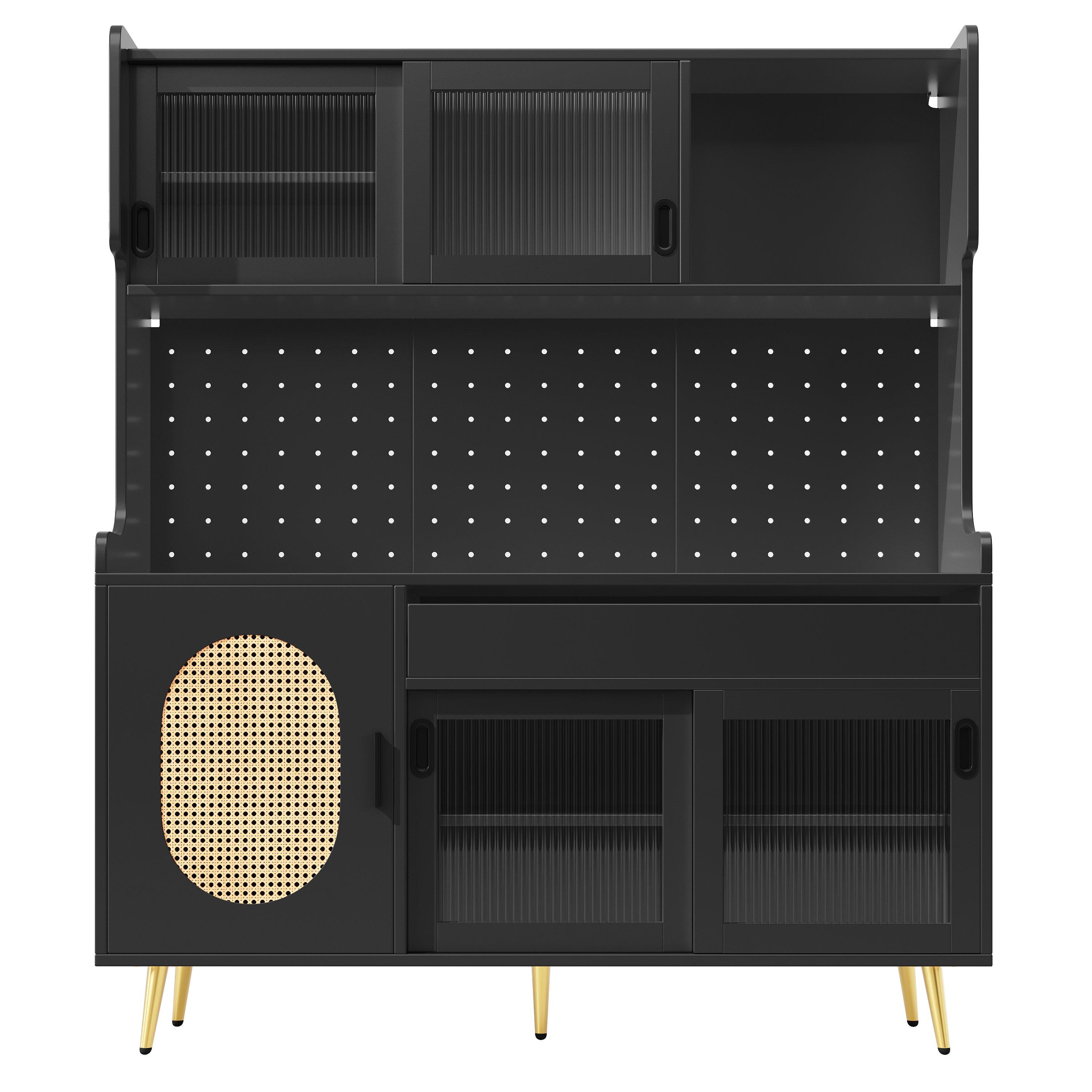 Black - Urban Meuble - Buffet Storage Cabinet Country Style - 6