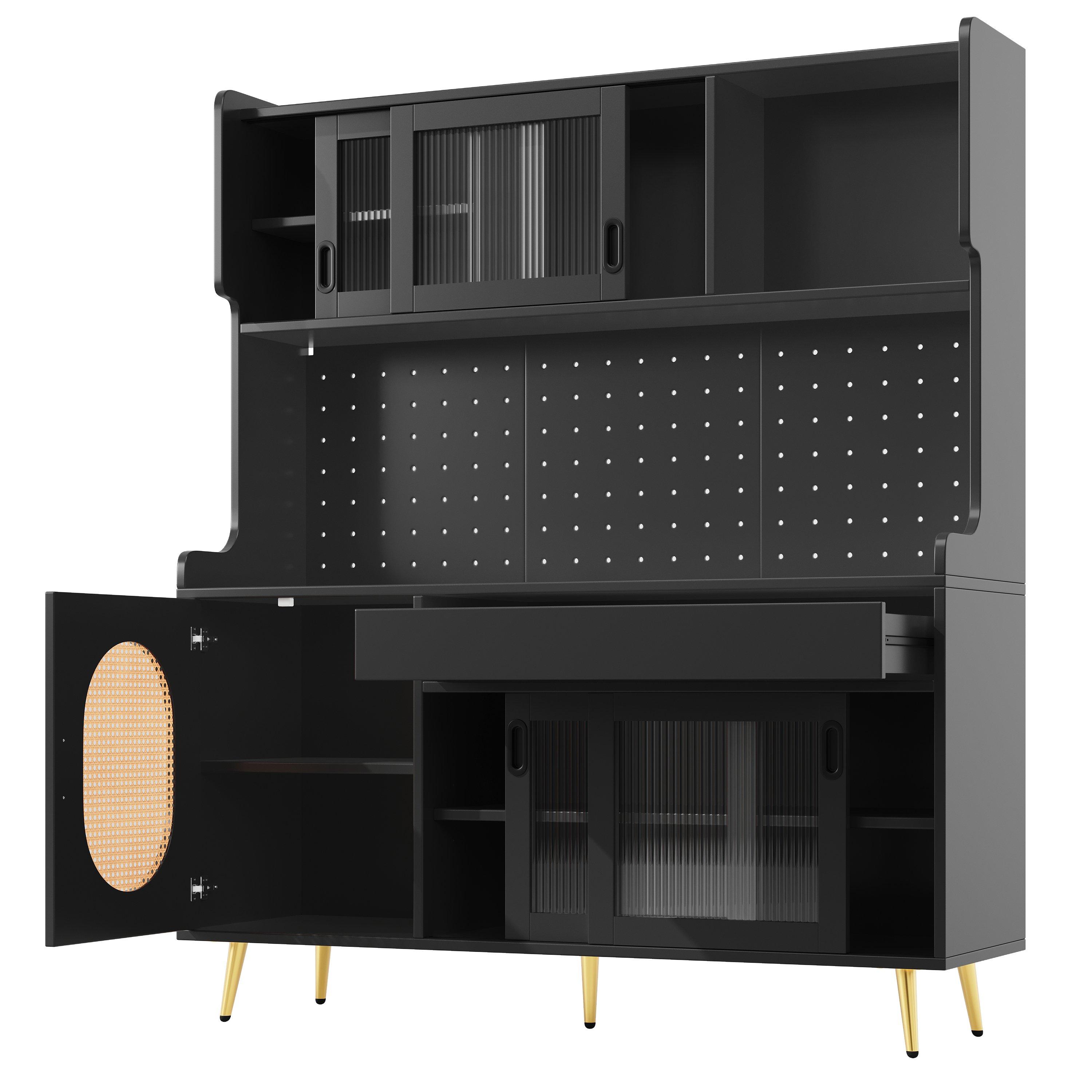 Black - Urban Meuble - Buffet Storage Cabinet Country Style - 7