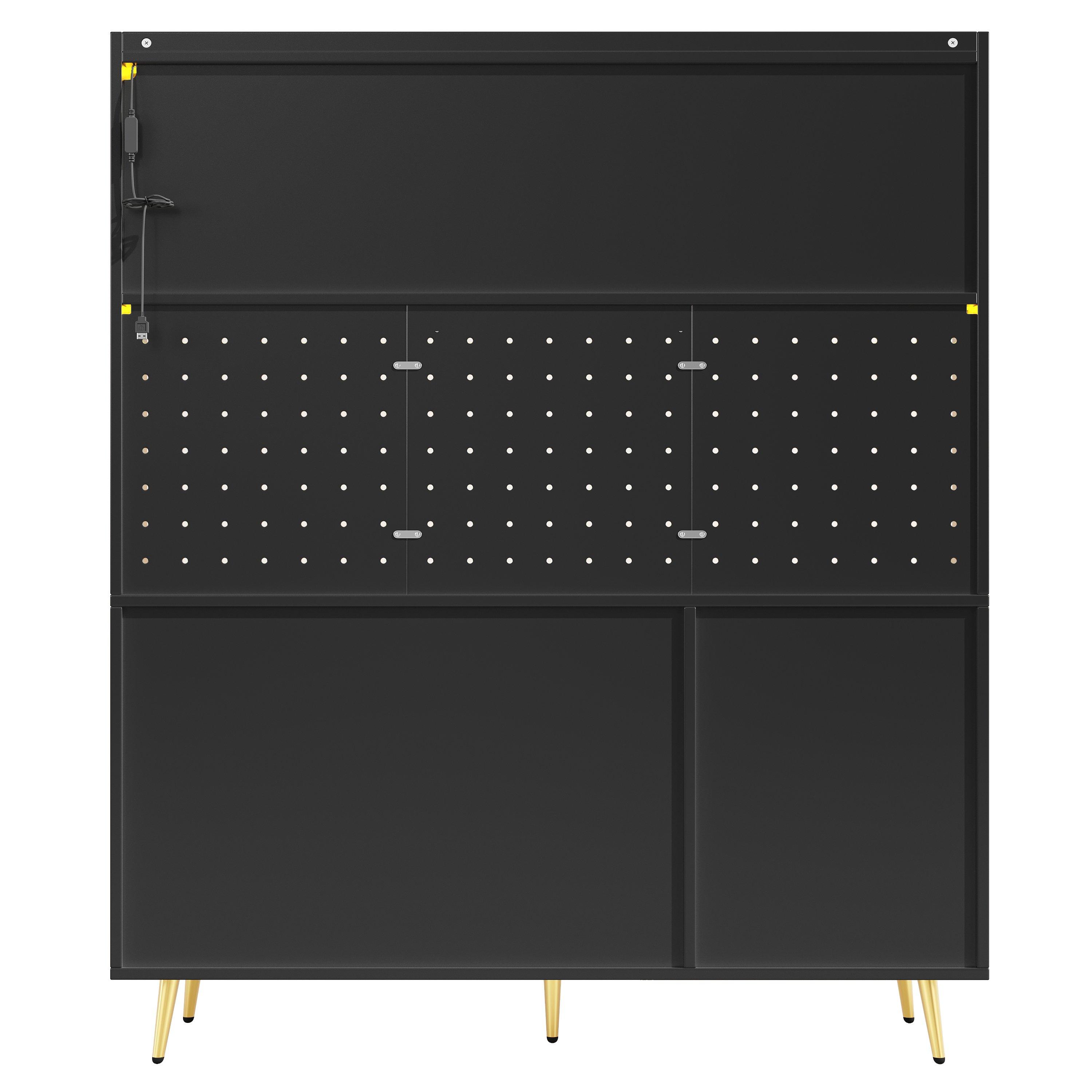Black - Urban Meuble - Buffet Storage Cabinet Country Style - 10
