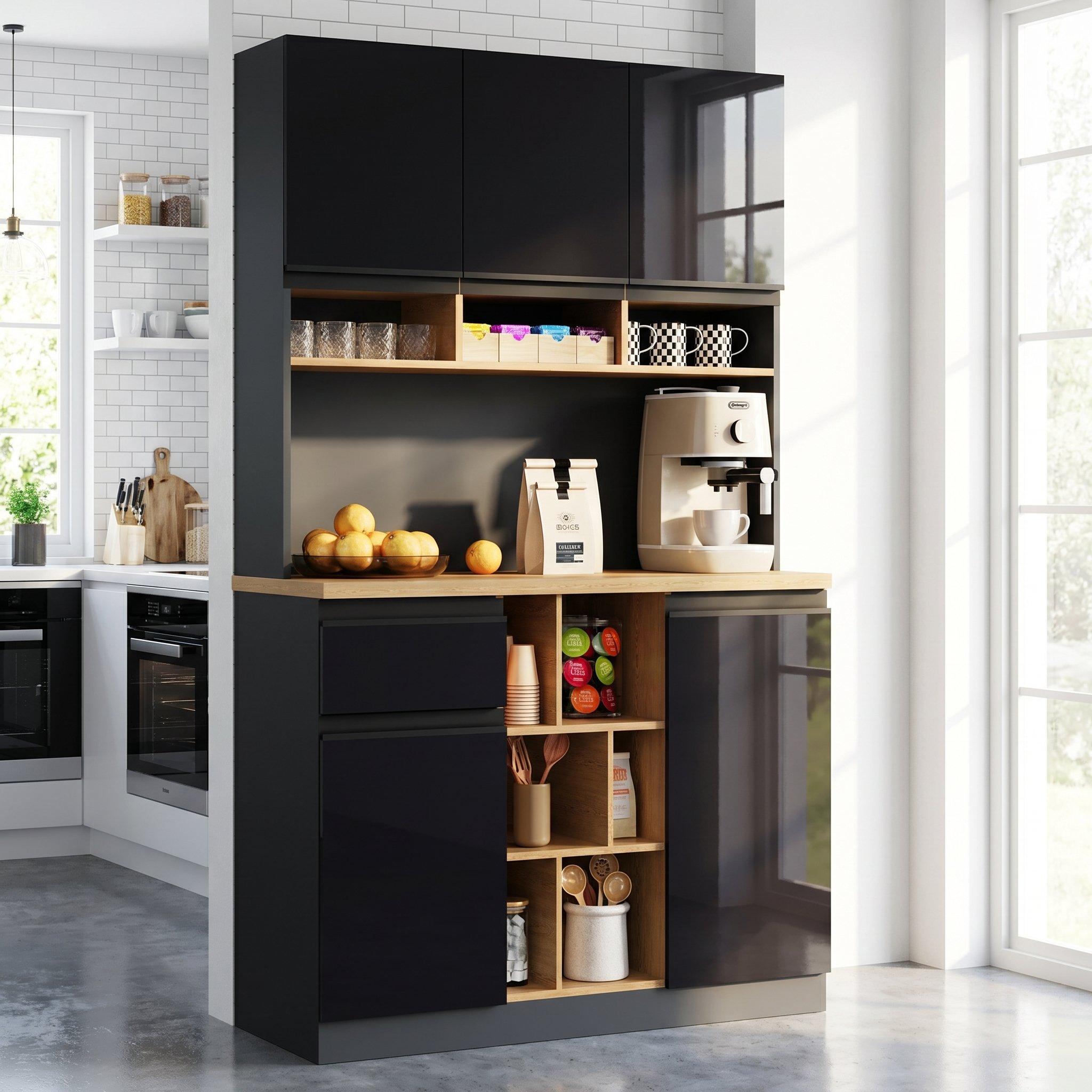 Black - Urban Meuble - Kitchen Buffet Modern Sideboard - 2