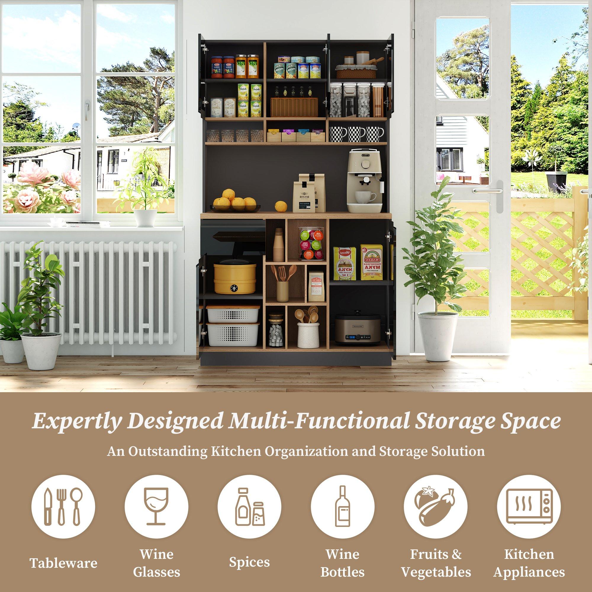 Black - Urban Meuble - Kitchen Buffet Modern Sideboard - 9