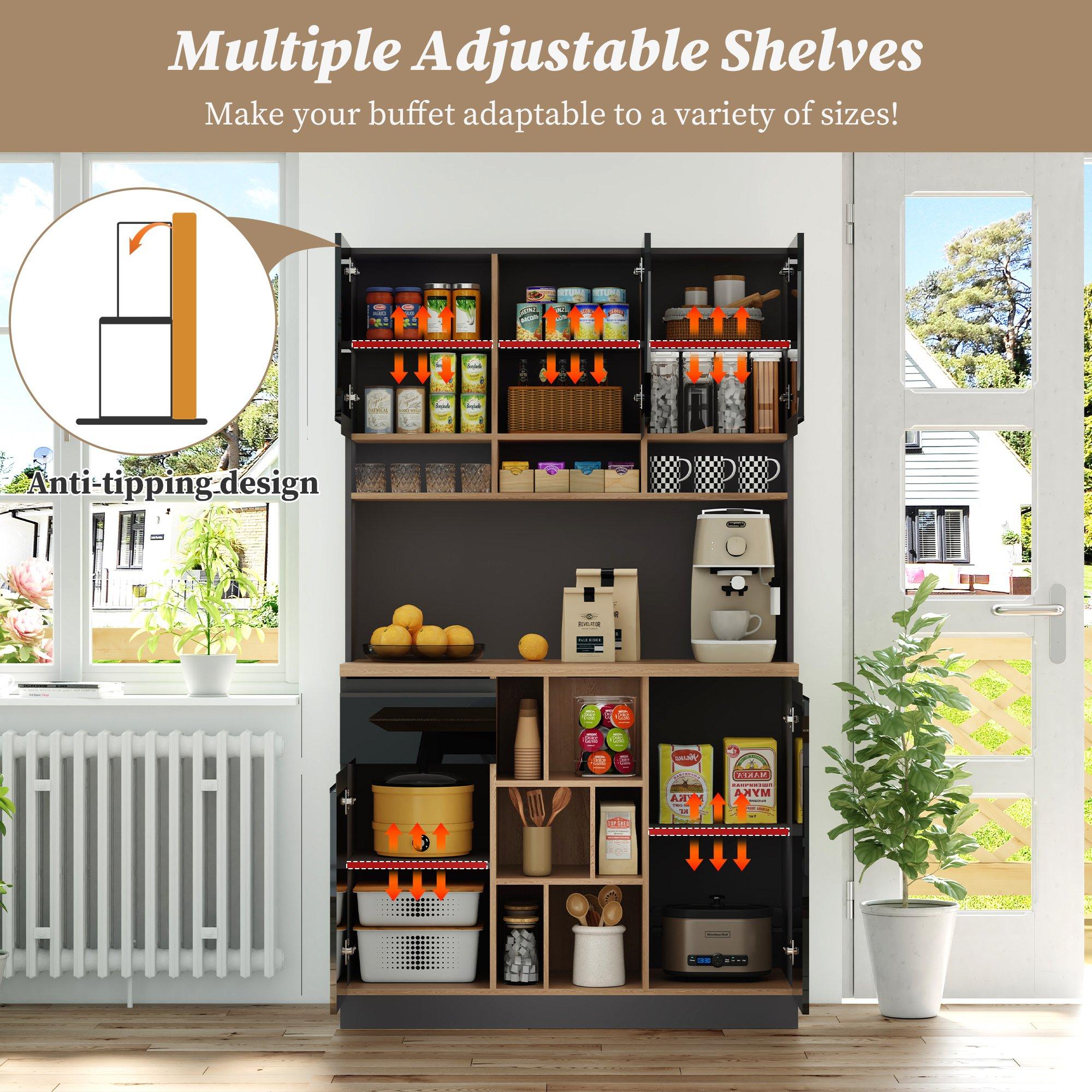 Black - Urban Meuble - Kitchen Buffet Modern Sideboard - 10