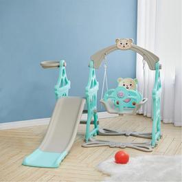 KIDKID Fun Swing and Slide Set for Kids Green