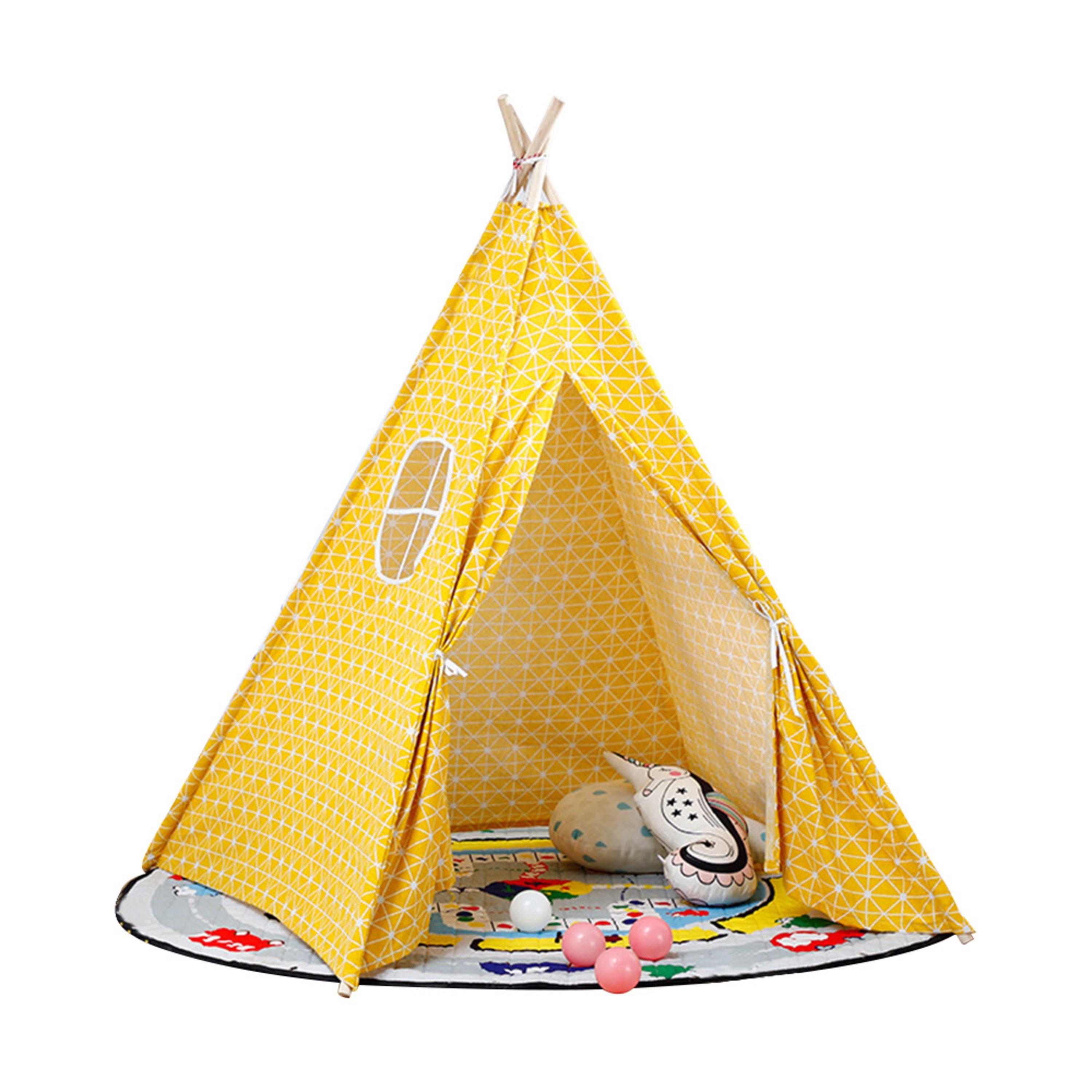 Yellow - KIDKID - Kids Indian Playhouse with Window, Yellow - 1