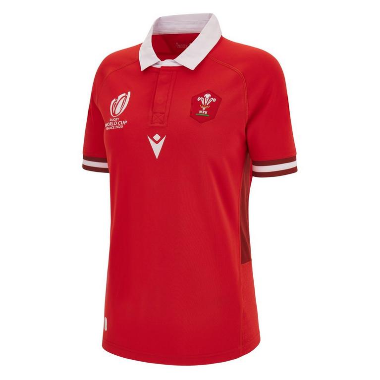 Rouge - Macron - Wales Rugby Home Shirt 2023 2024 Womens - 1