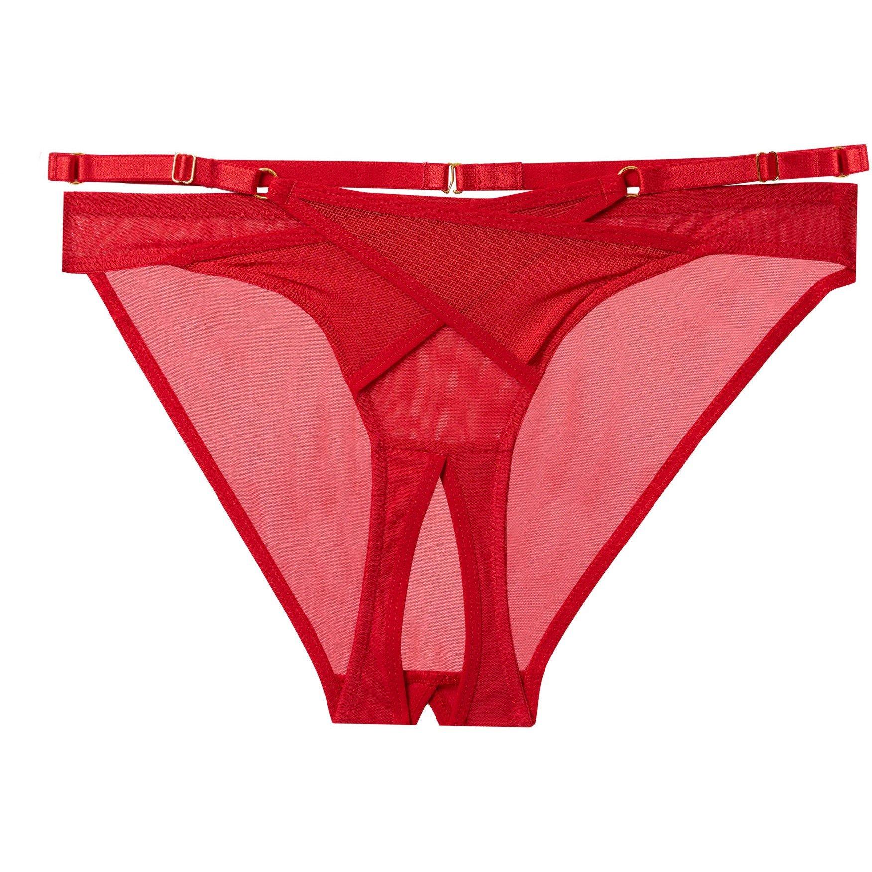 Red - Playful Promises - Eddie Ruby Red Crotchless Brief