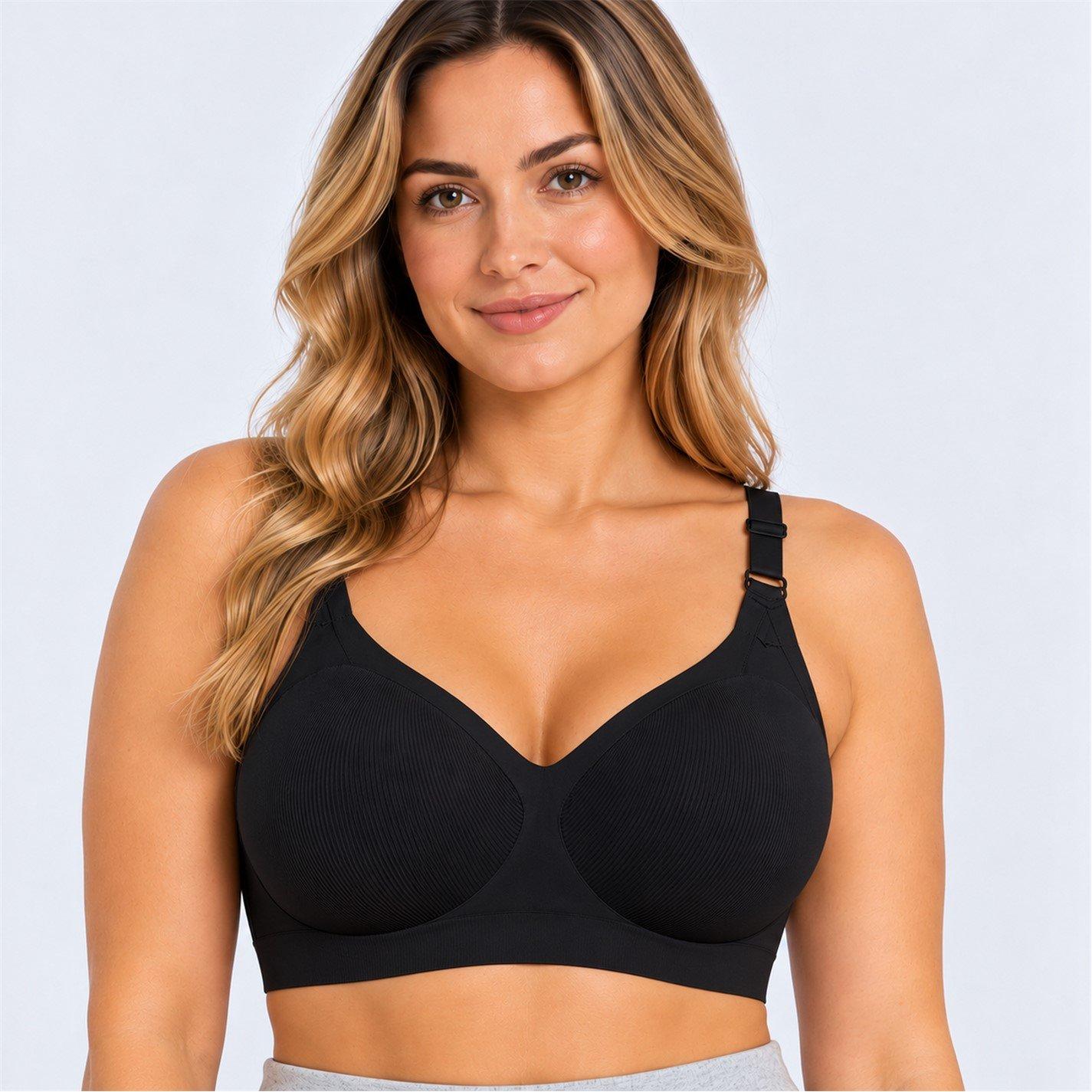 ladies seamless non-wired pull-on bra with removab