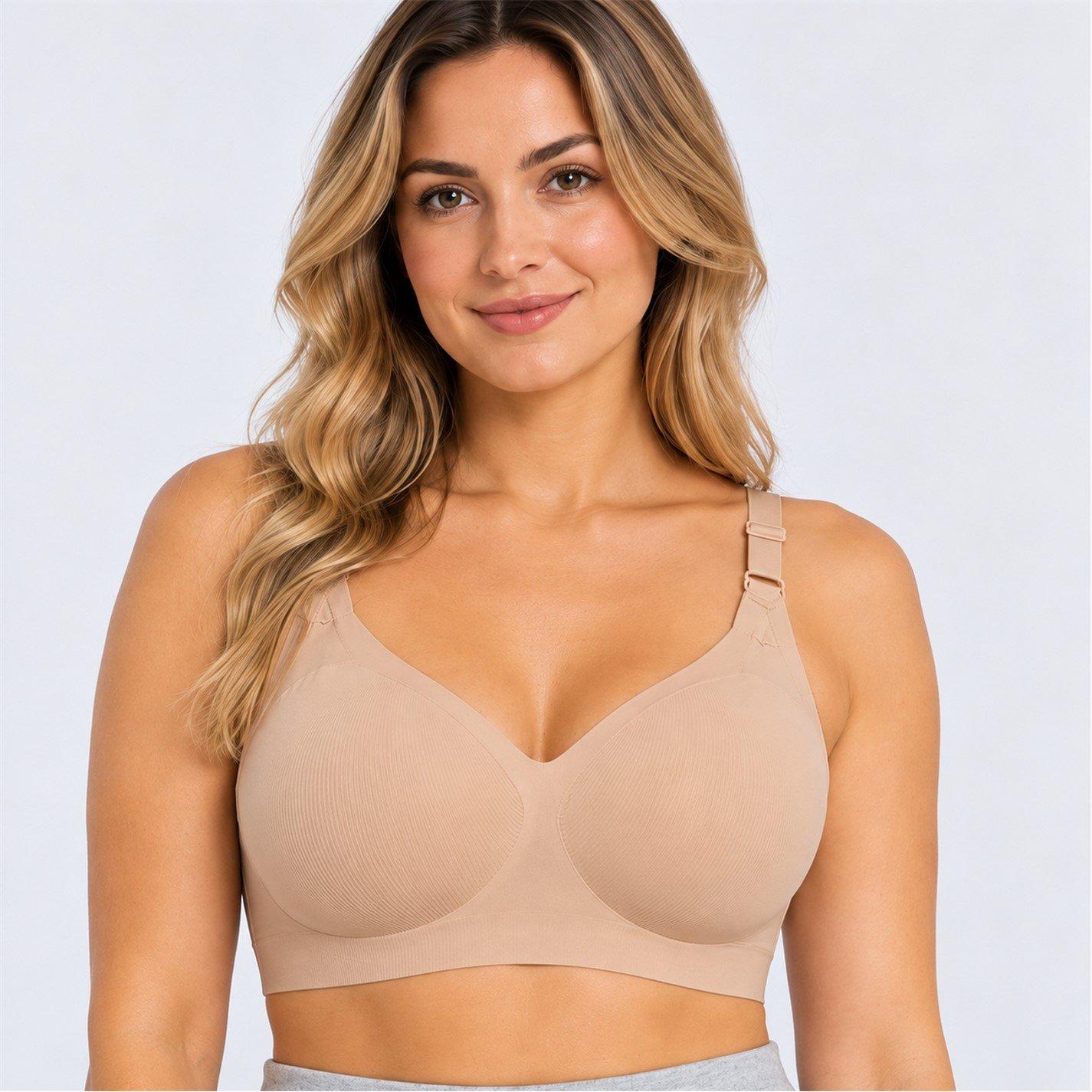 ladies seamless non-wired pull-on bra with removab