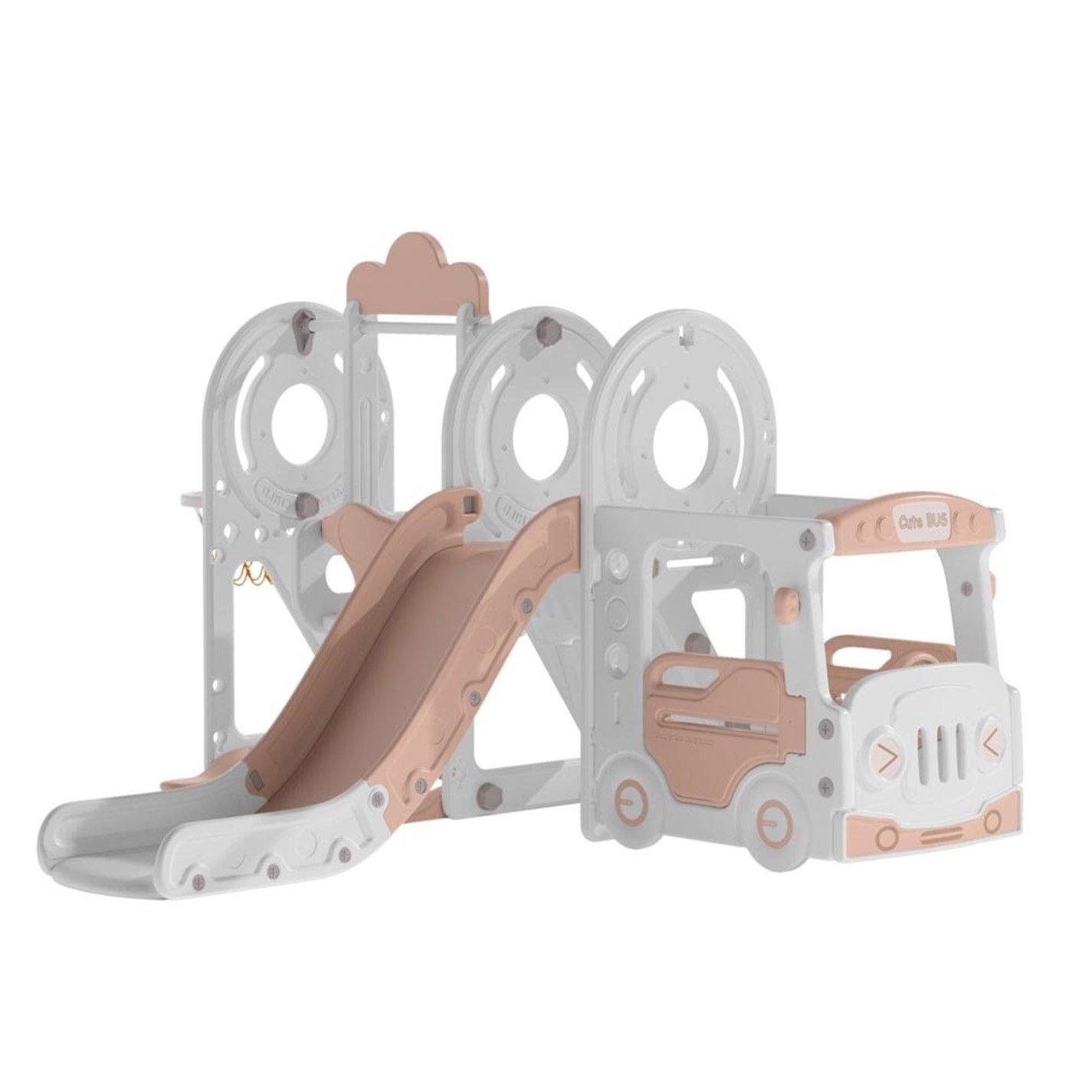 Pink - KIDKID - 3-in-1 Kids Swing and Slide Playset Beige - 3