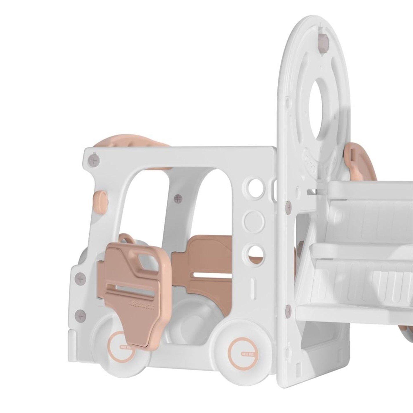 Pink - KIDKID - 3-in-1 Kids Swing and Slide Playset Beige - 5