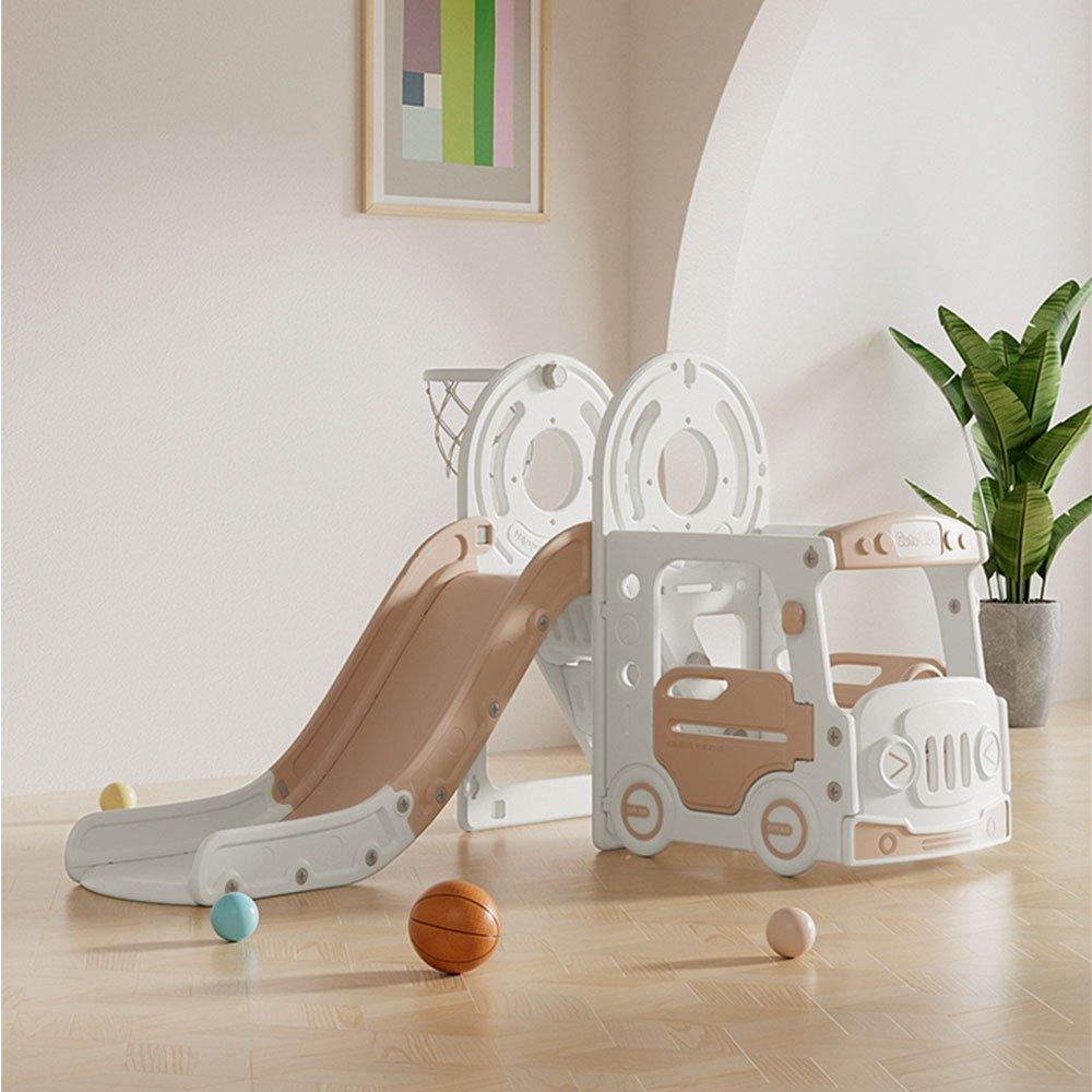 Pink - KIDKID - 3-in-1 Kids Swing and Slide Playset Beige - 8