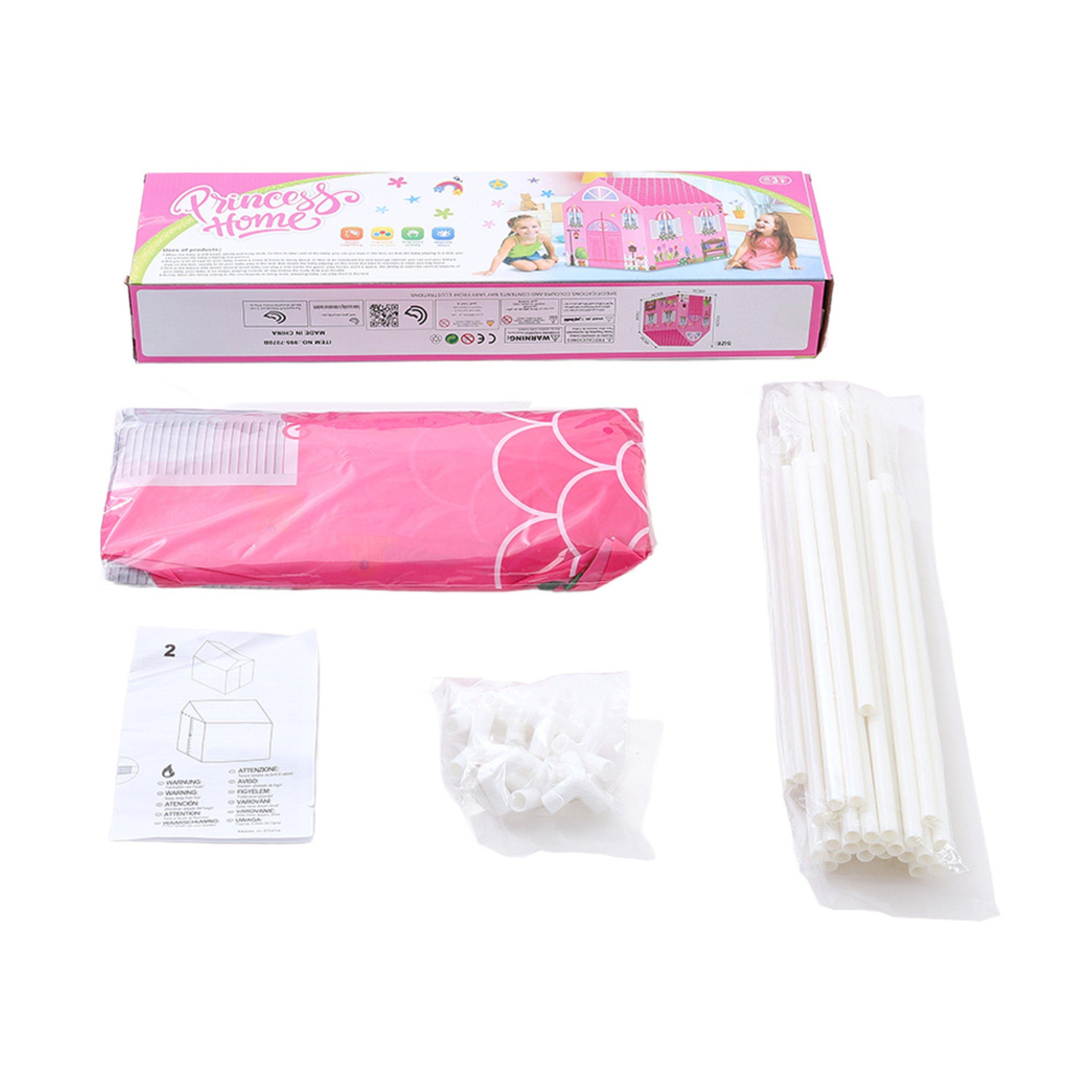 Pink - KIDKID - Girl Princess Castle Portable Playhouse, Pink - 5