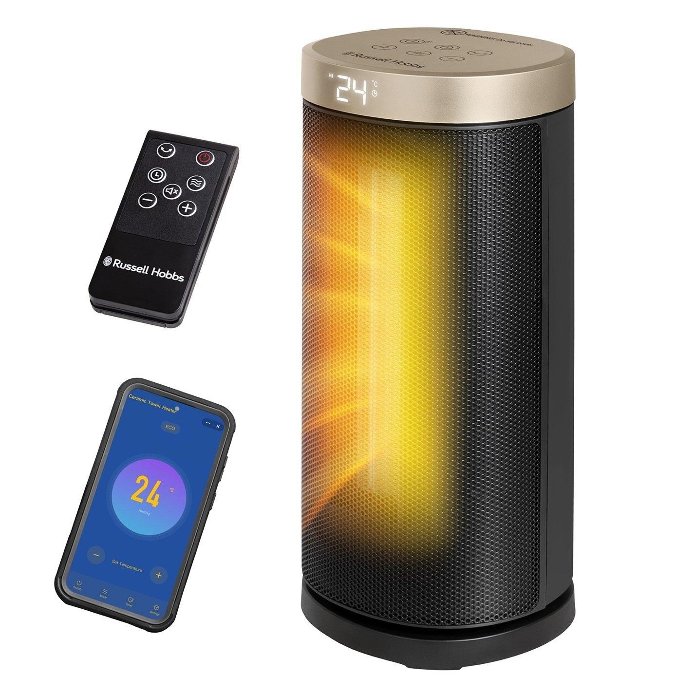 Black And Gold - Russell Hobbs - RHCTH2001G-SMT 2000W Smart Ceramic Heater - 1
