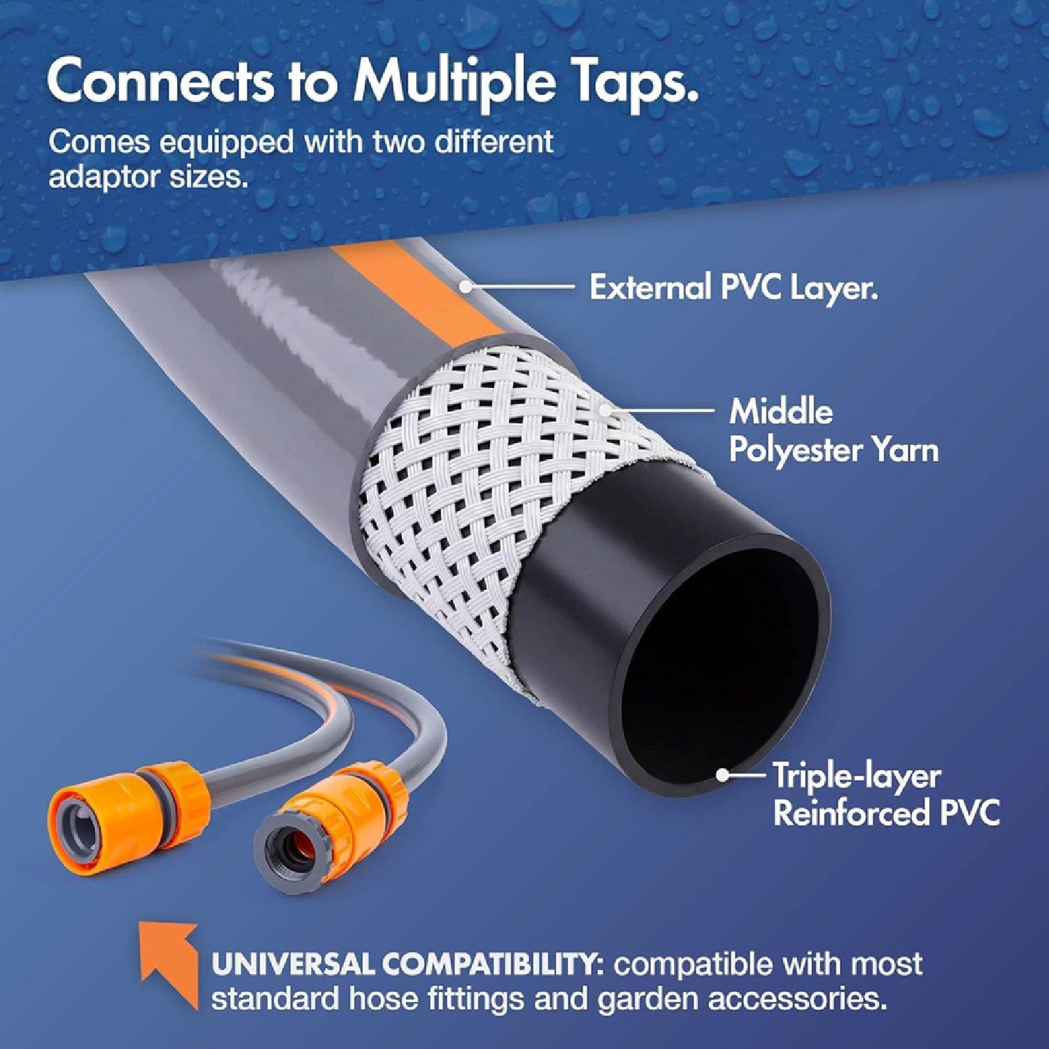 Orange - VonHaus - Garden Hose Reel - 15m - 6