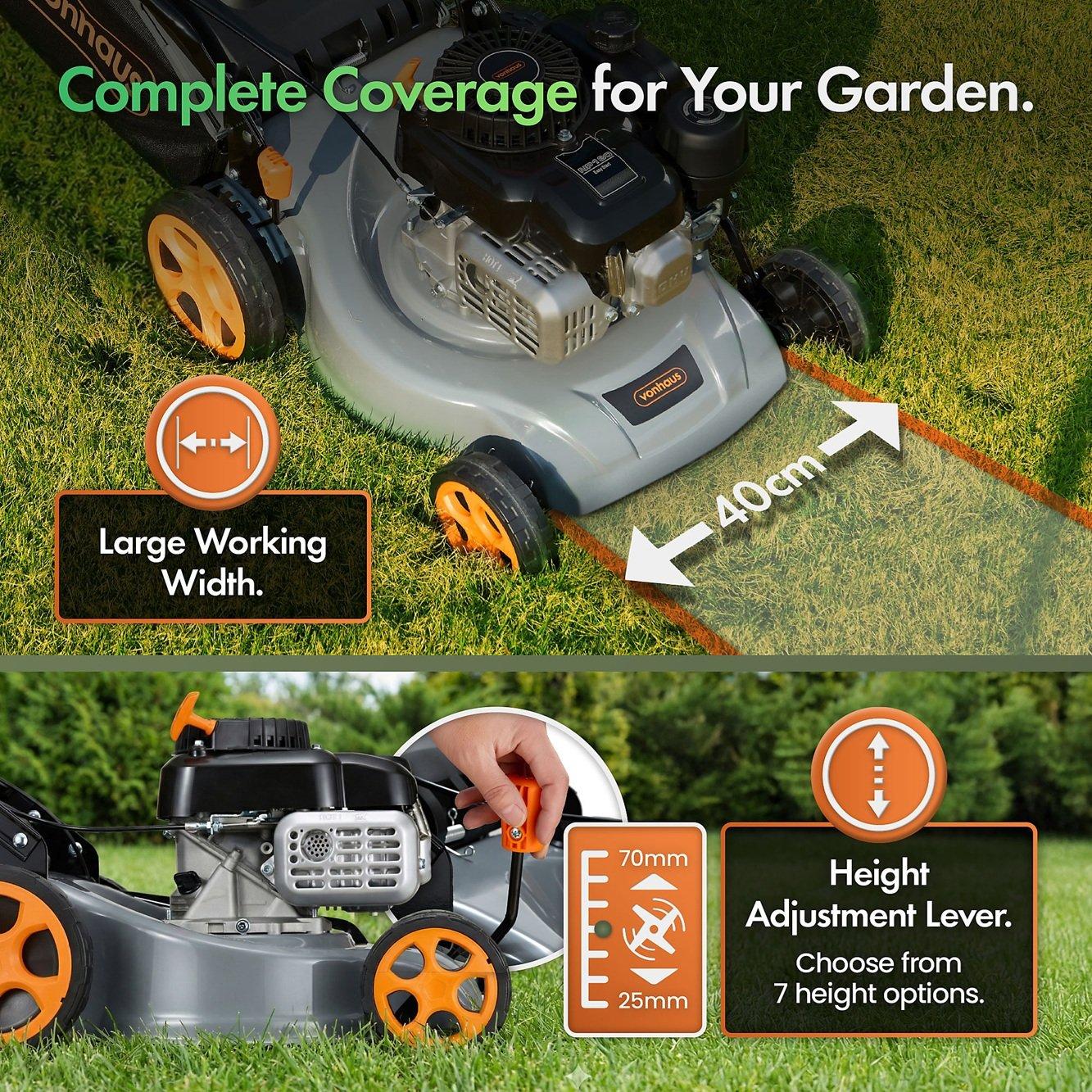 Grey - VonHaus - 132cc Petrol Lawn Mower - 3