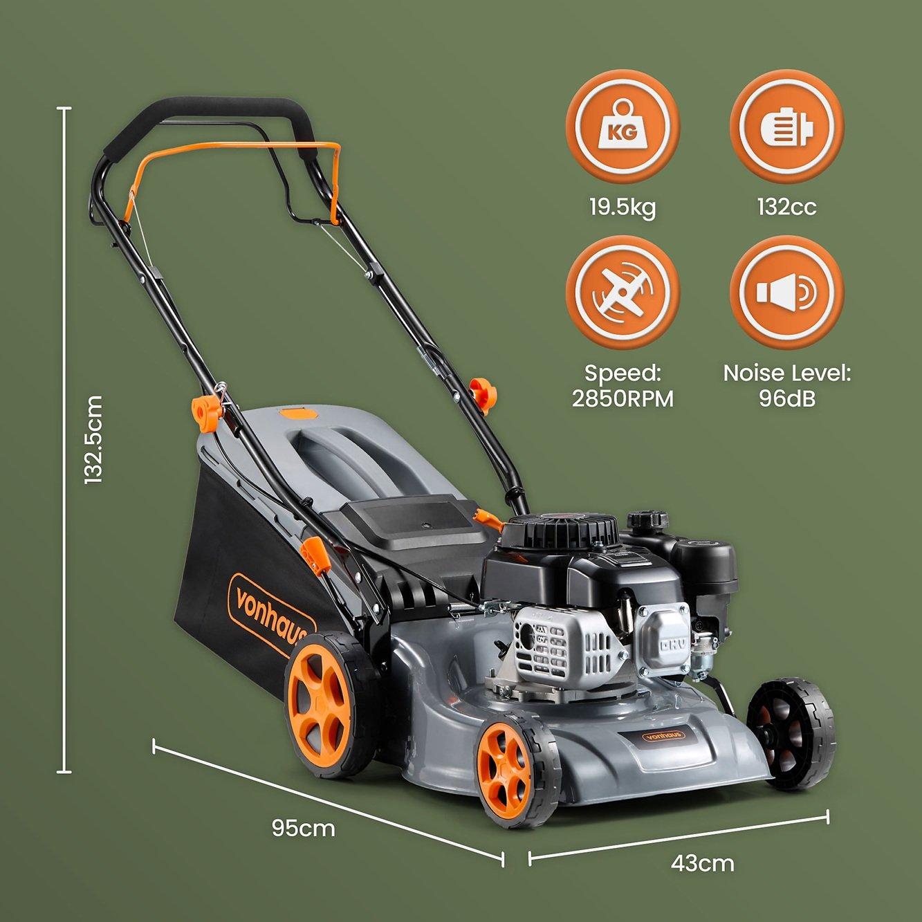 Grey - VonHaus - 132cc Petrol Lawn Mower - 8
