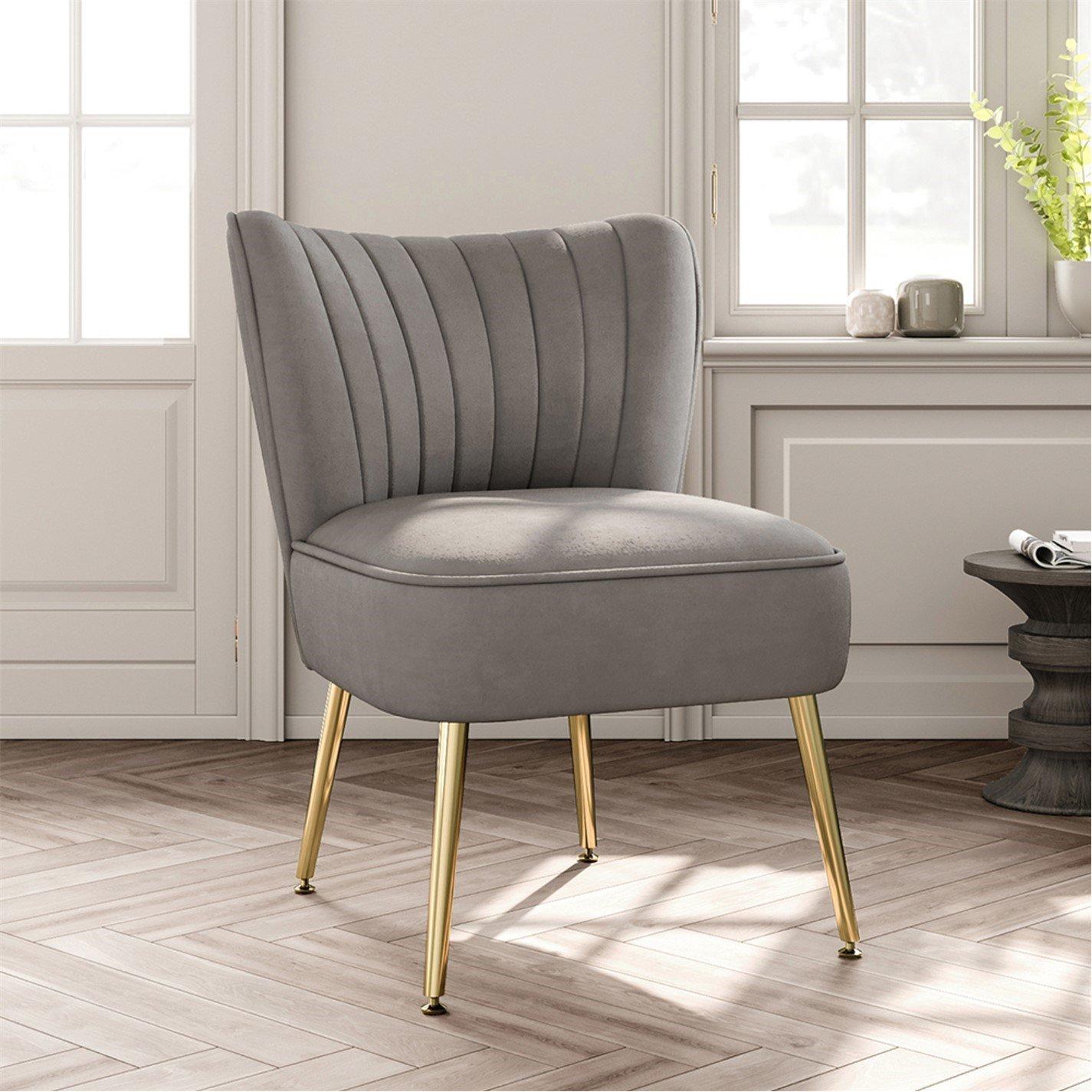 Grey - Kabinet UK - Modern Wingback Upholstered Chair Grey - 1