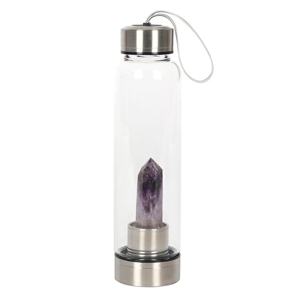 Something Different  Amethyst Calming Glass Water Bottle - Clear