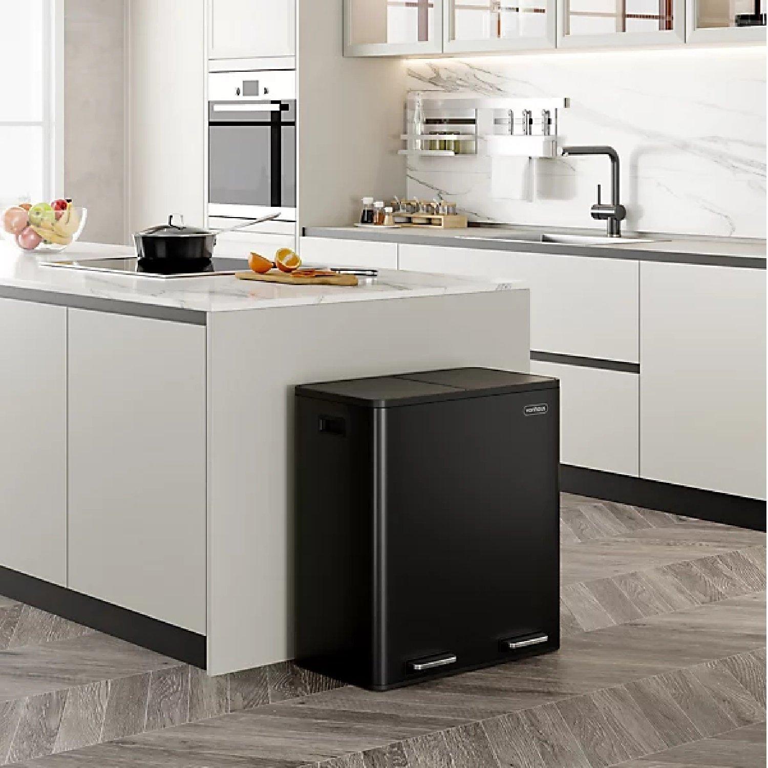 Black - VonHaus - Double Bin - 60L - 2