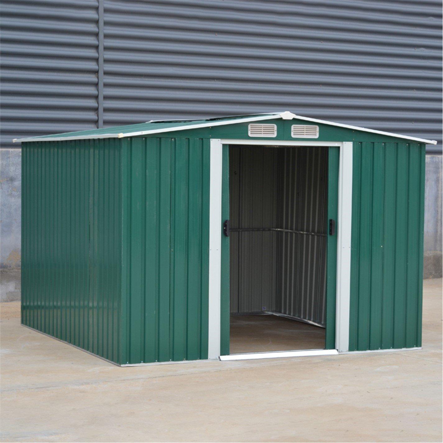 Green - Breeins - Outdoor 8x8Fts Metal Storage Shed Green - 2